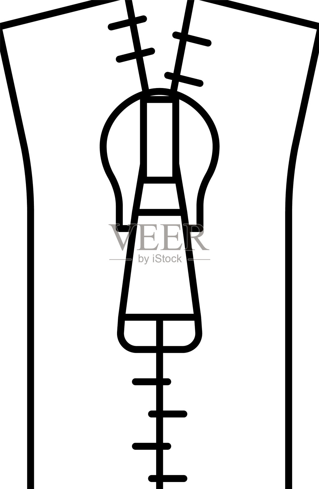 拉链配件线图标设计元素图片