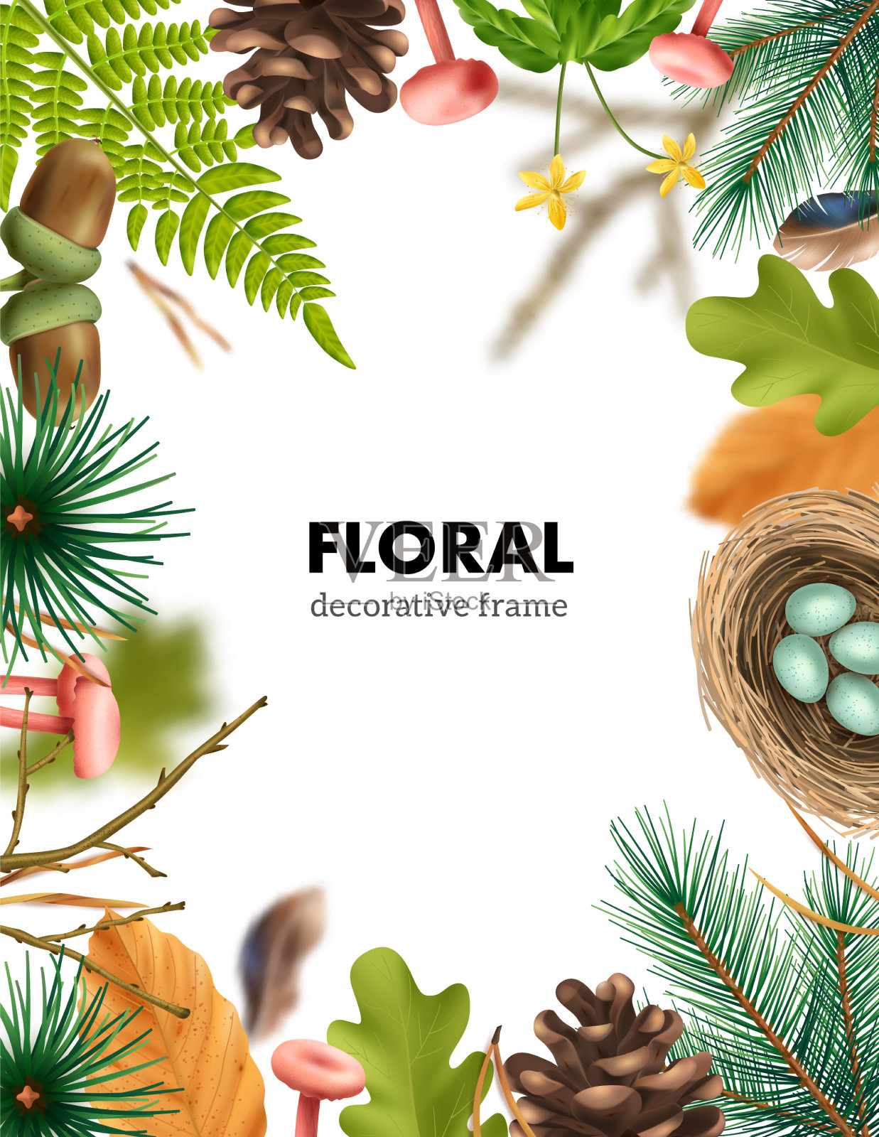 森林花架构图插画图片素材