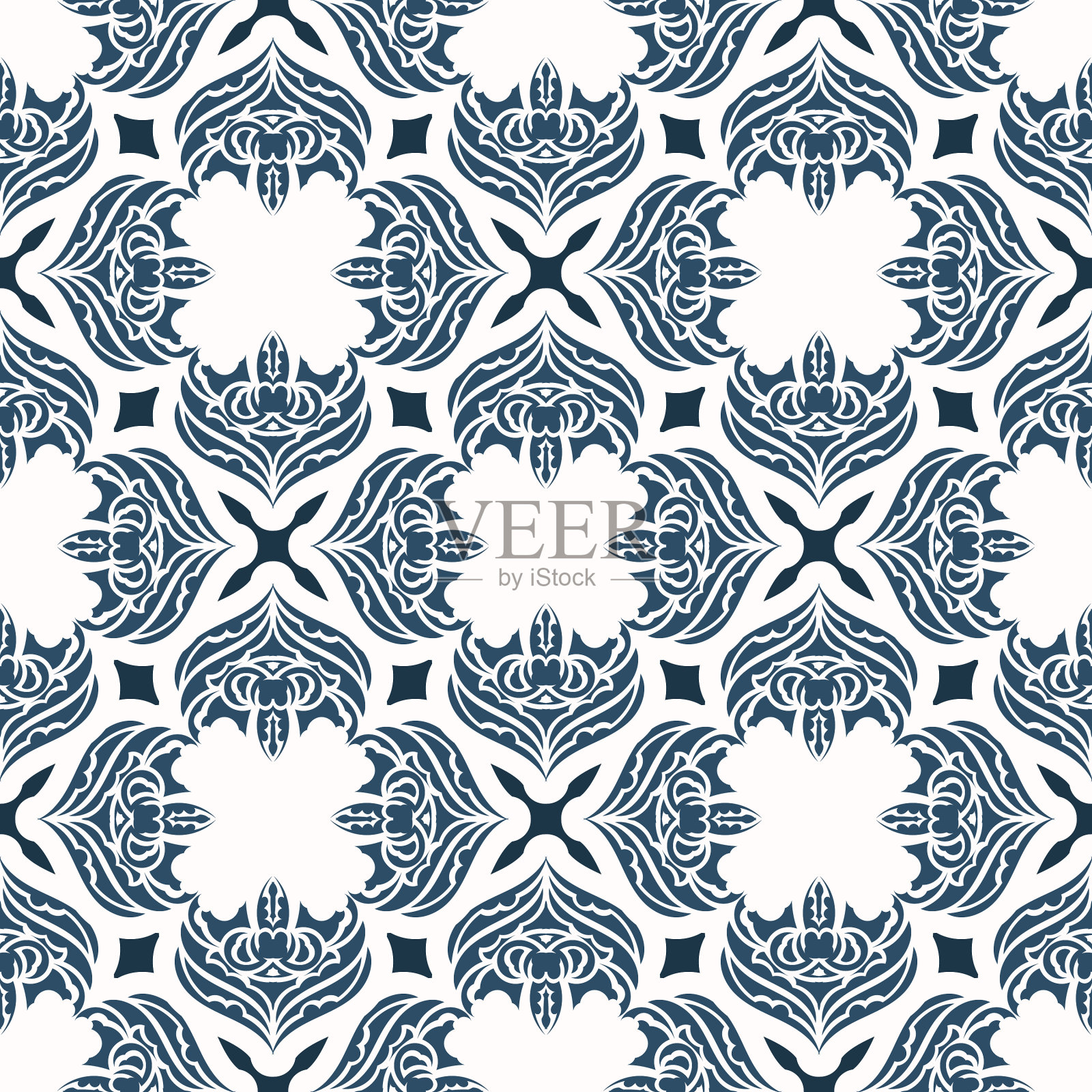 豪华无缝图案与复古图案插画图片素材