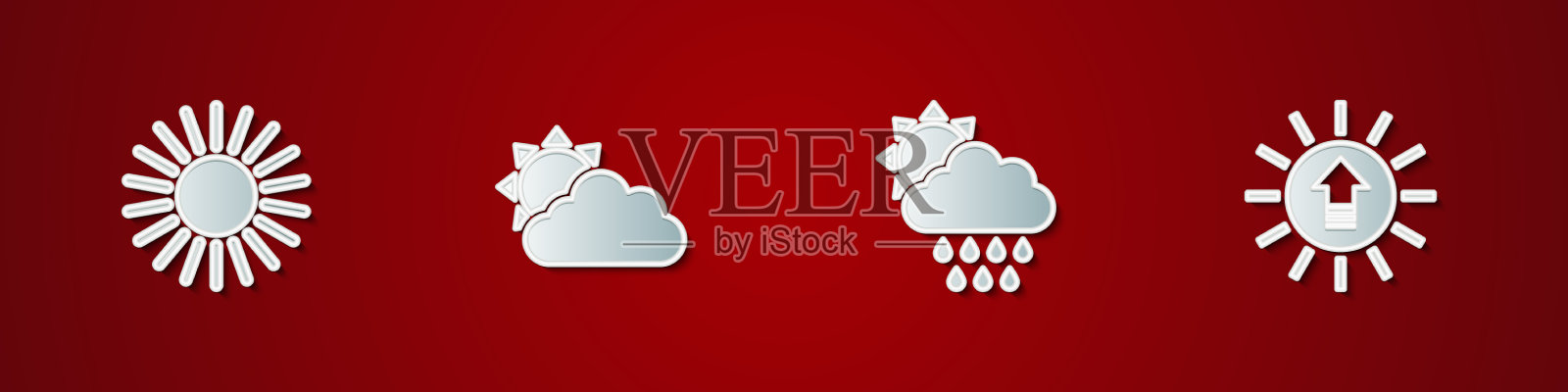 日落云天云带雨晴插画图片素材