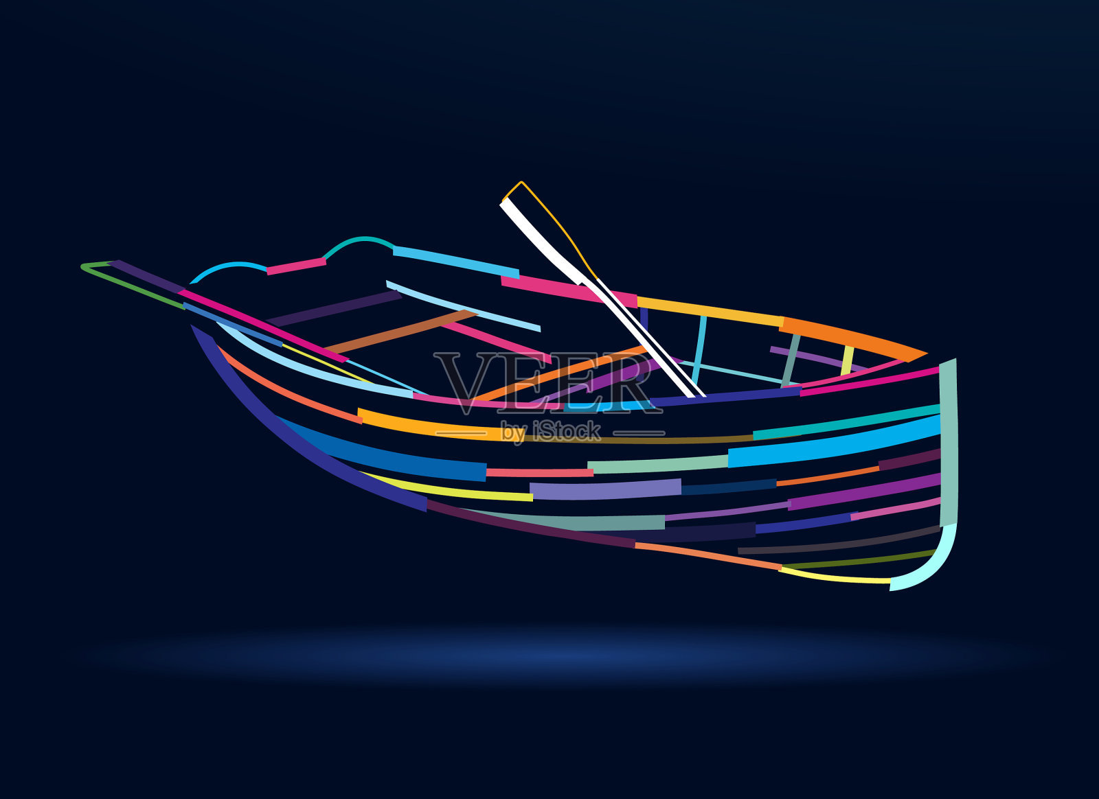 抽象木船的桨来自五色插画图片素材
