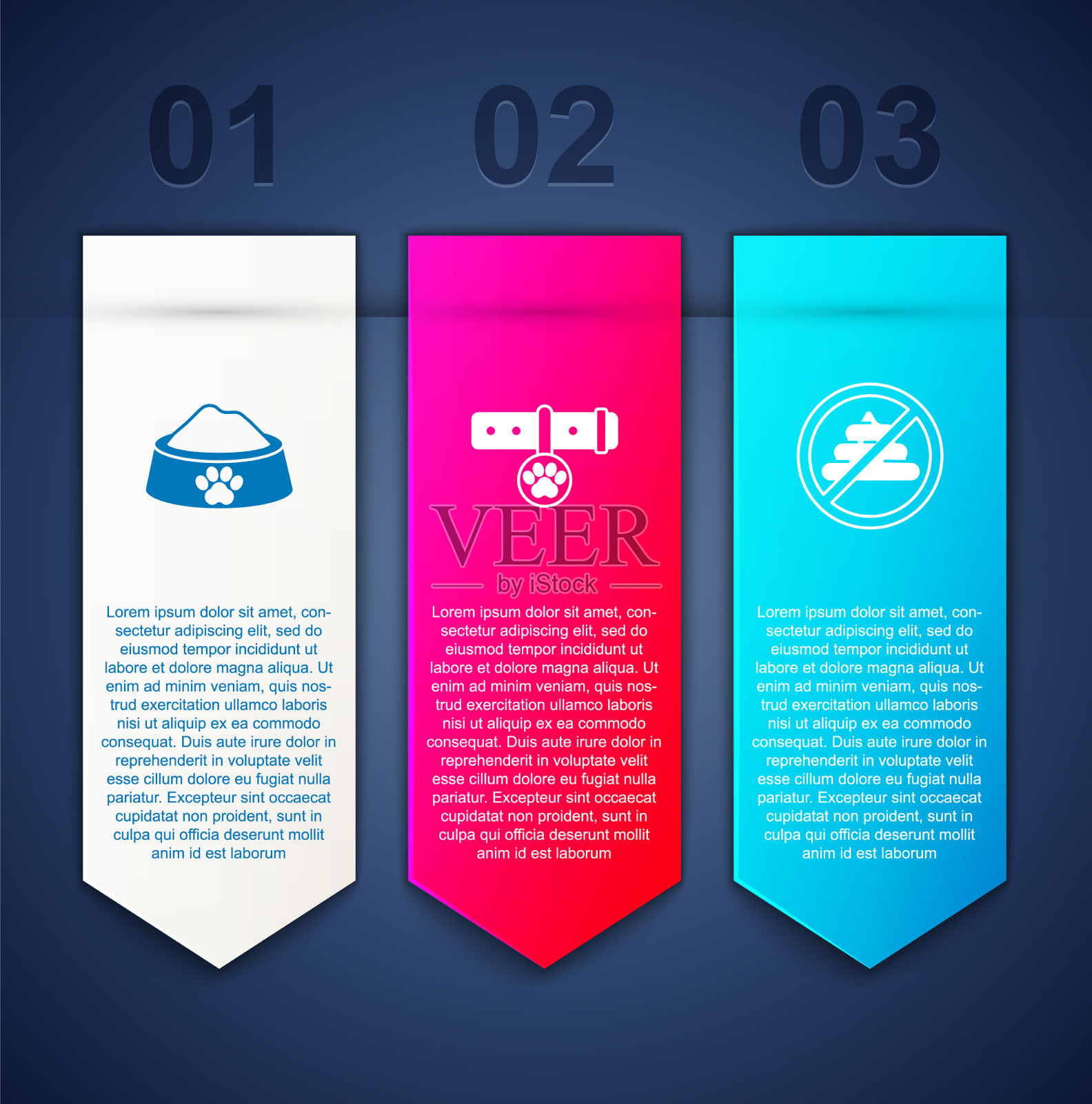 在宠物食品碗项圈上设置名牌和不插画图片素材