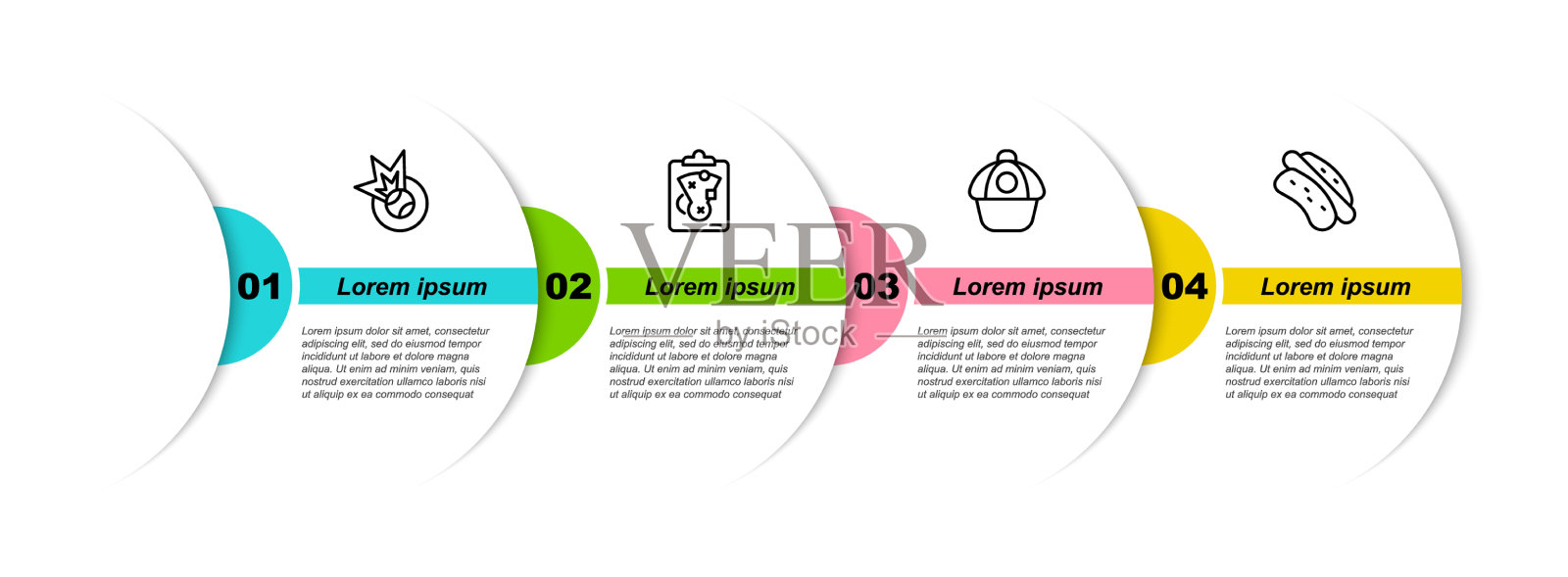 设定线棒球计划策略上限和插画图片素材