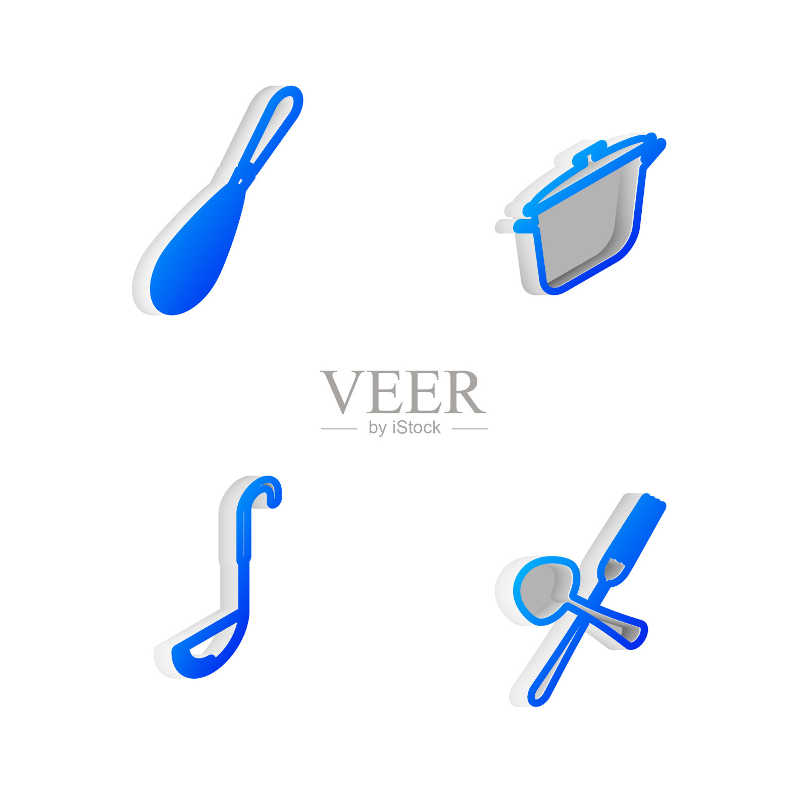 设置等距线烹饪锅厨房打蛋器图标素材