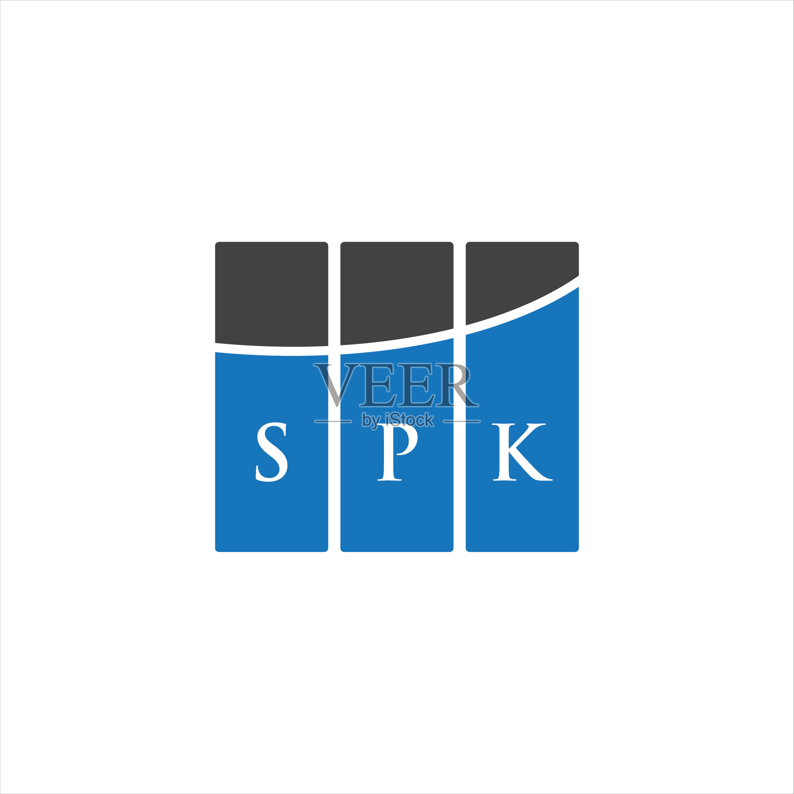SPK字母logo设计在白底SPK插画图片素材