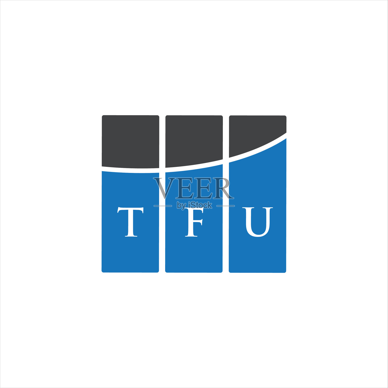 Tfu字母logo设计，白底Tfu插画图片素材