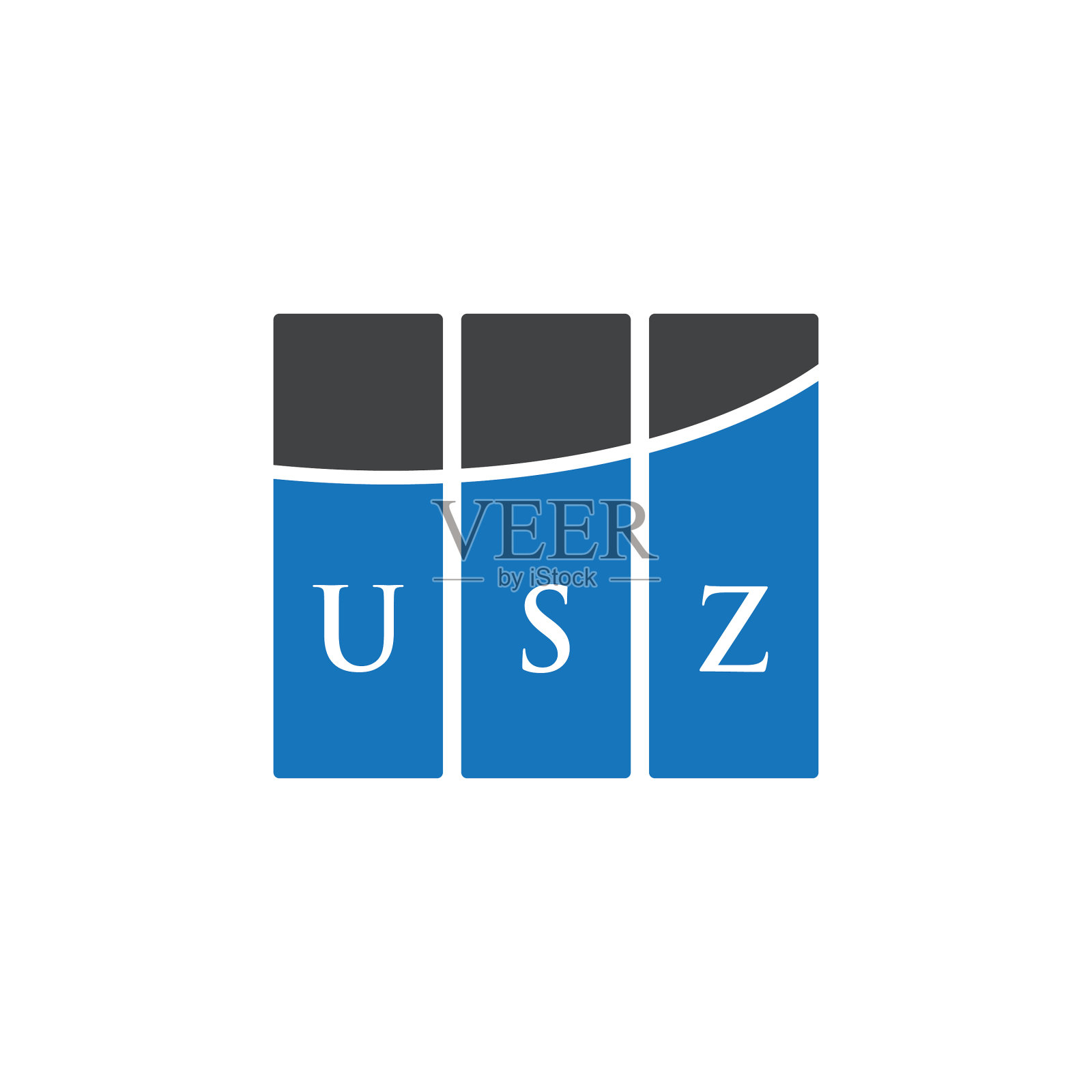 Usz字母标志设计在白色背景Usz插画图片素材