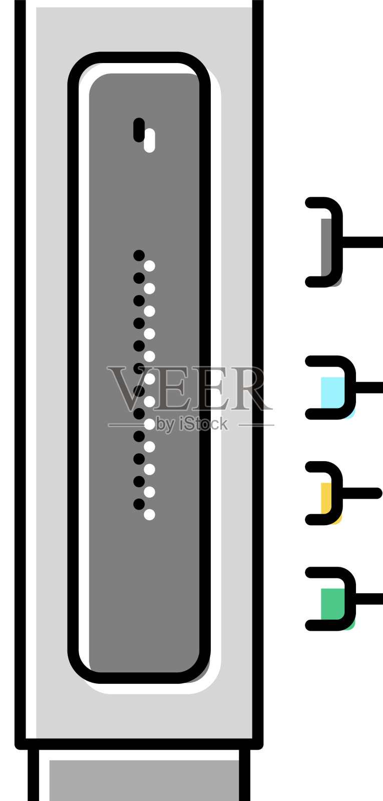 电缆调制解调器颜色图标设计元素图片