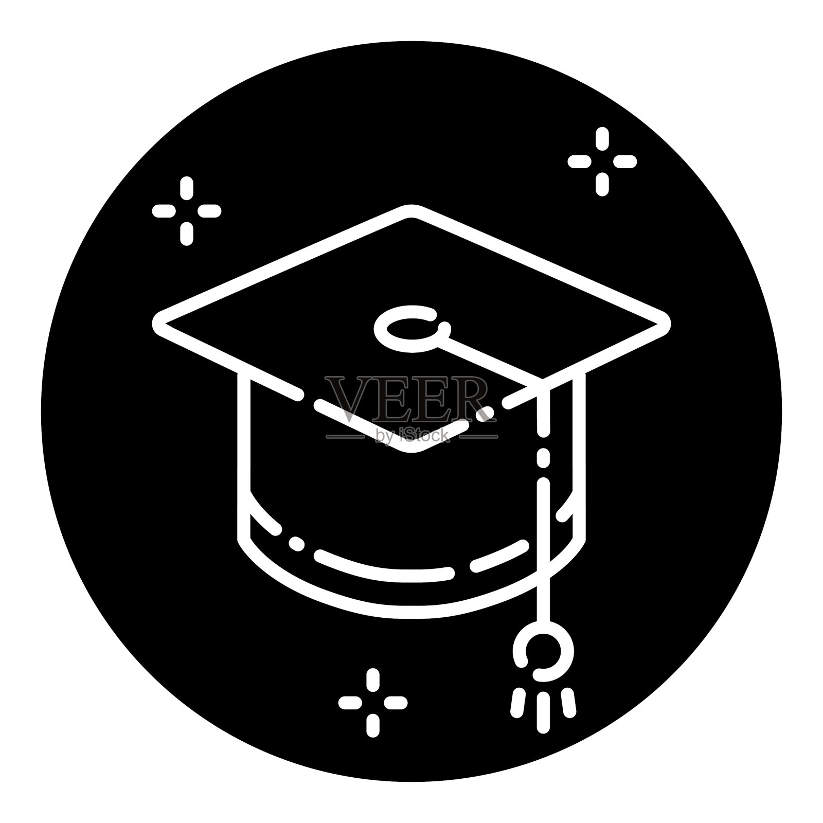 大师帽平面图标孤立的白色背景图标素材