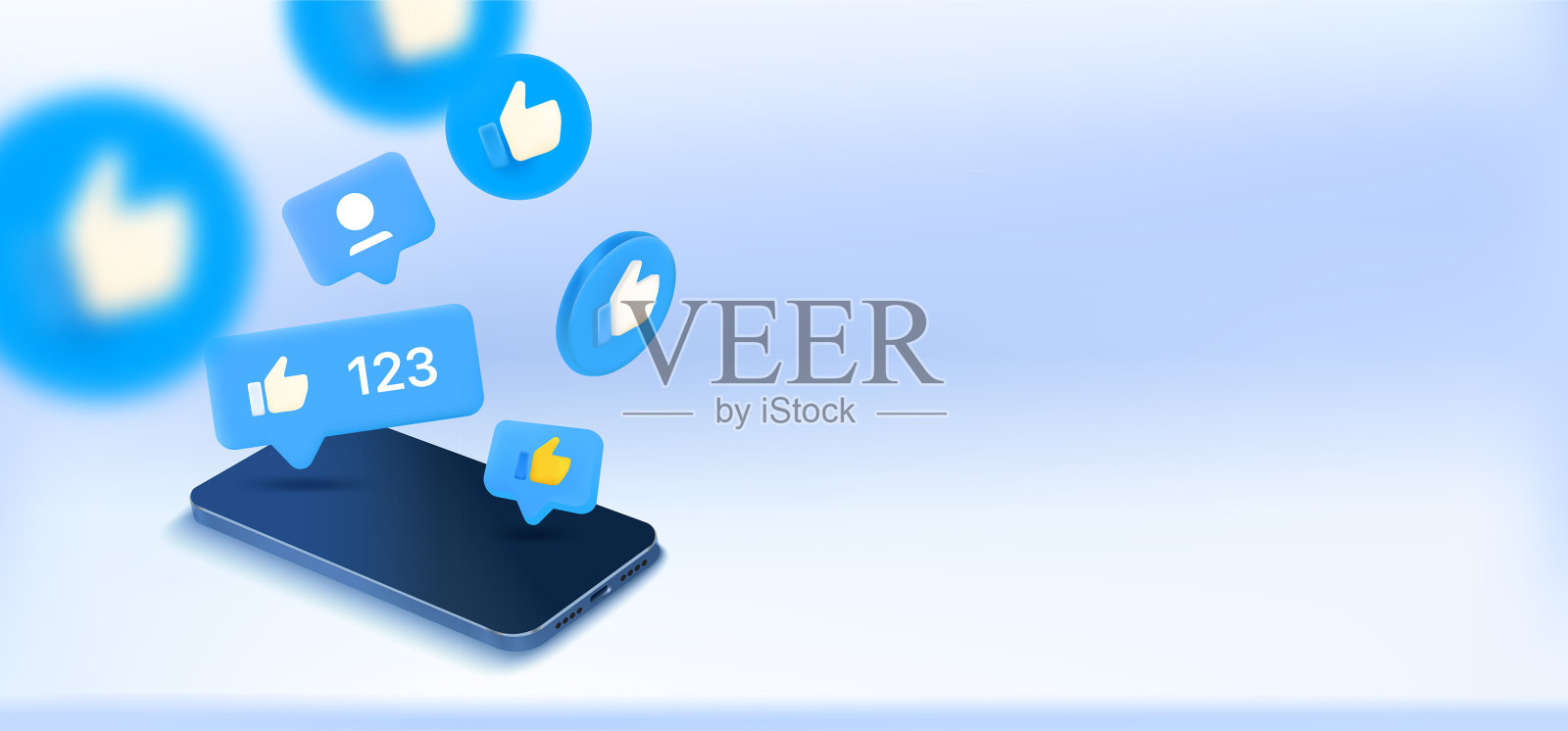 社交媒体通知气泡点赞图标素材