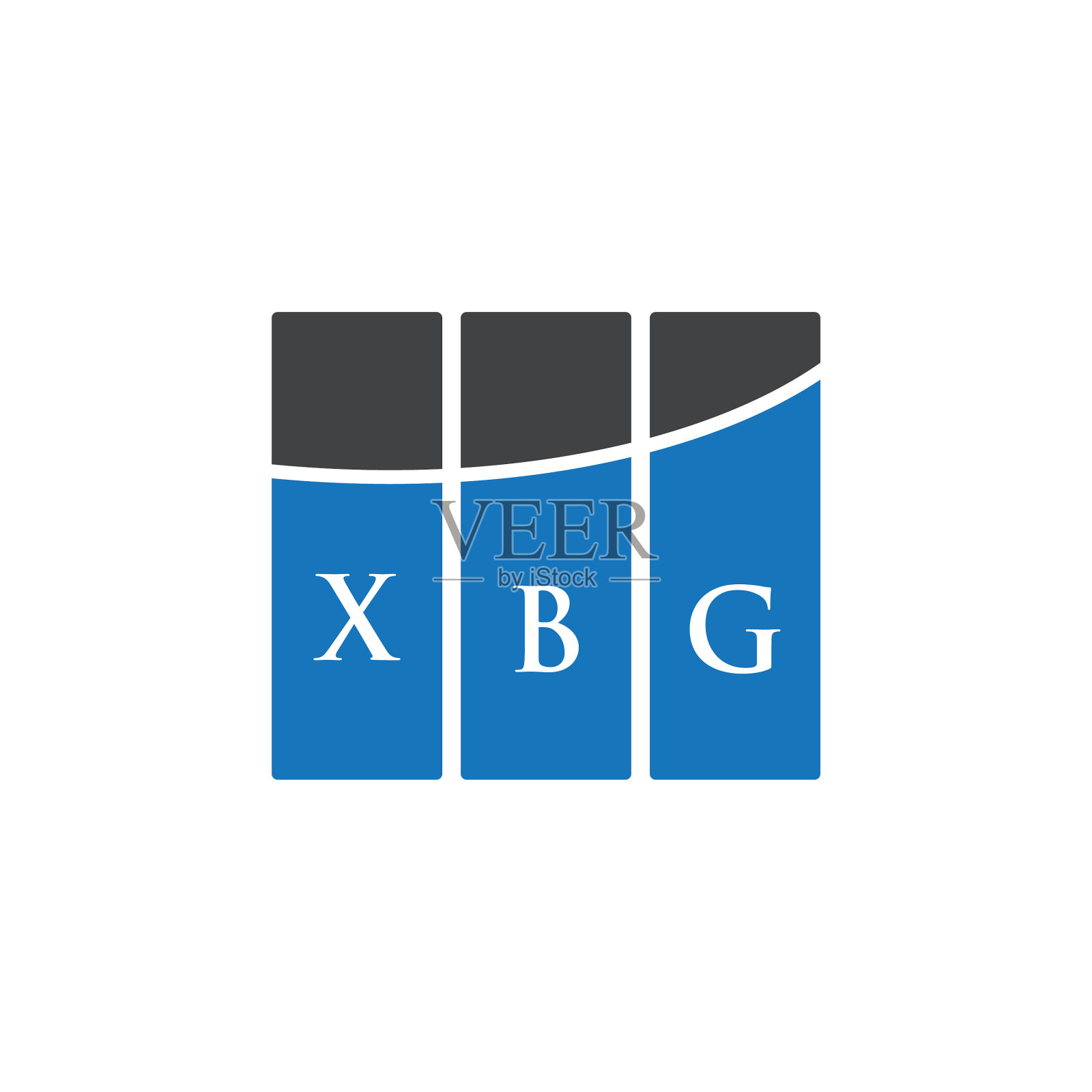 XBG字母logo设计在白底XBG插画图片素材