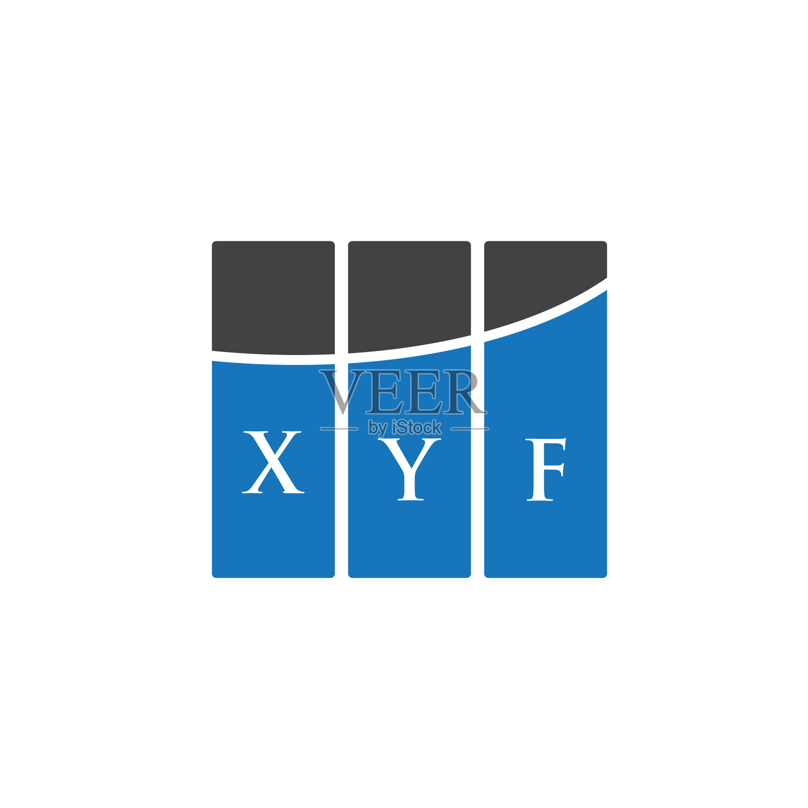字母logo设计在白色背景Xyf插画图片素材