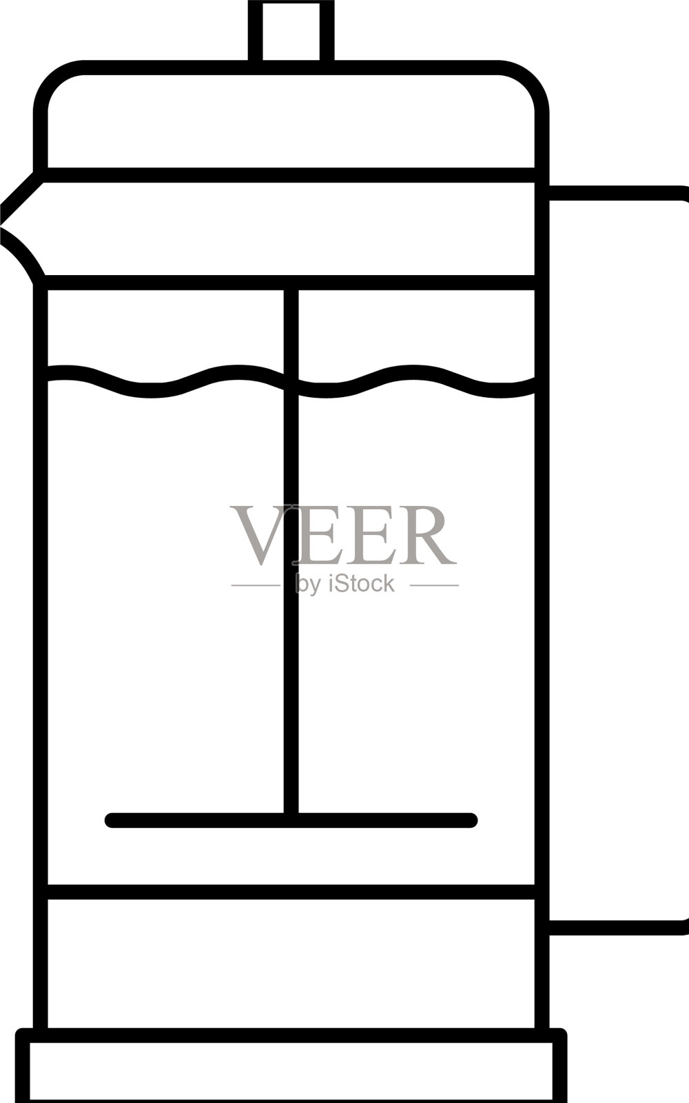 手动按咖啡工具线图标图标素材