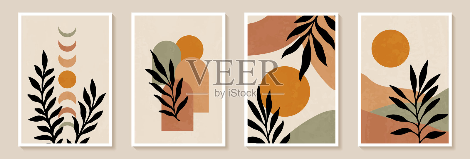 创意极简手绘抽象艺术插画图片素材