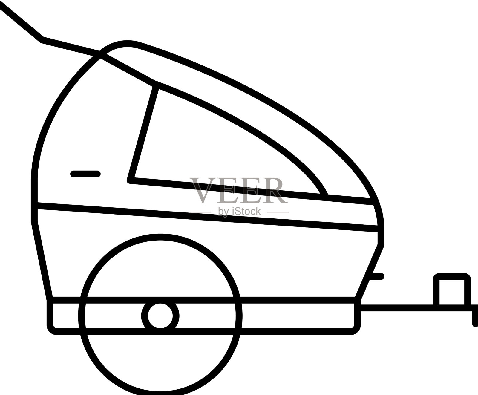 拖车孩子为自行车线图标设计元素图片