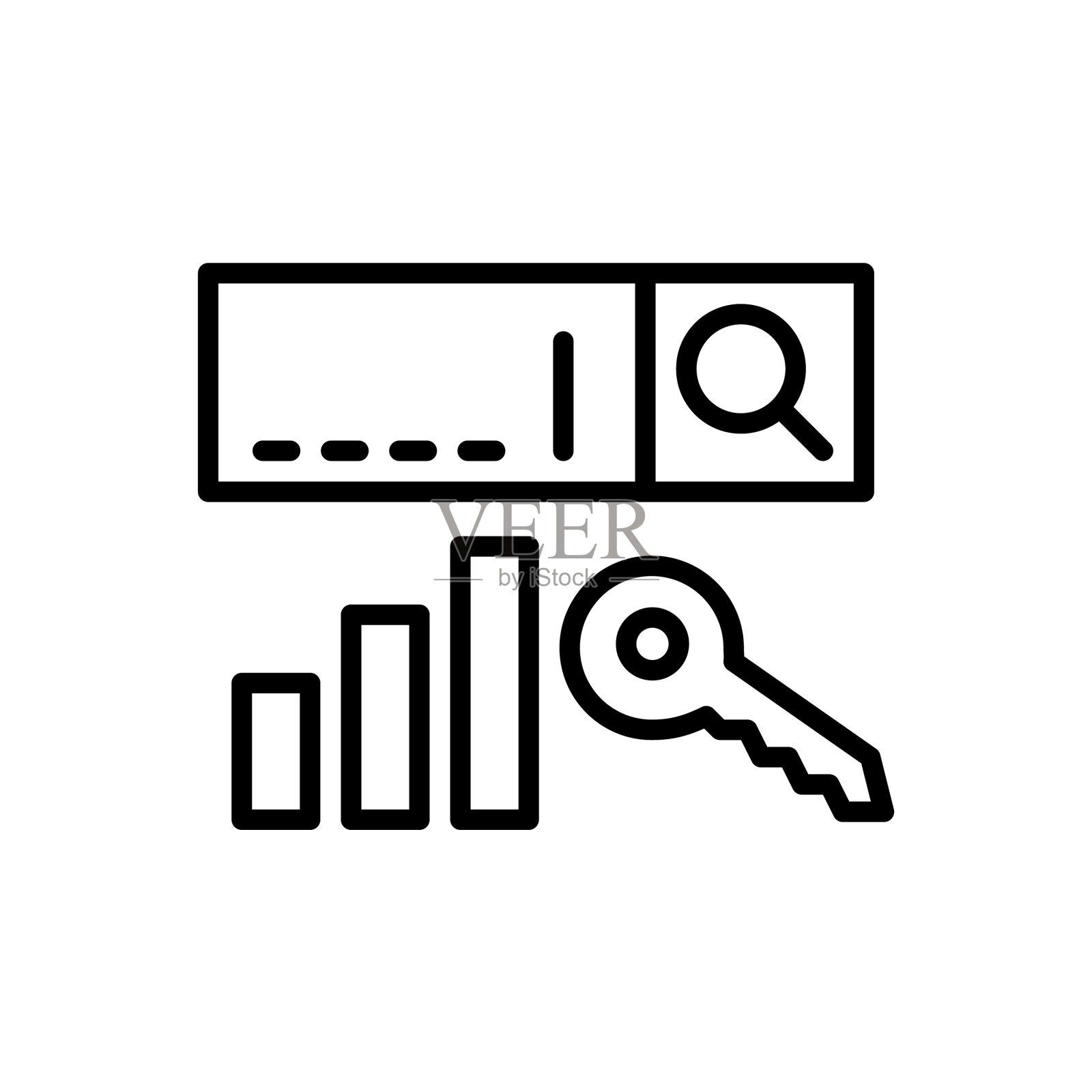 关键词数据分析像素完美可编辑图标素材