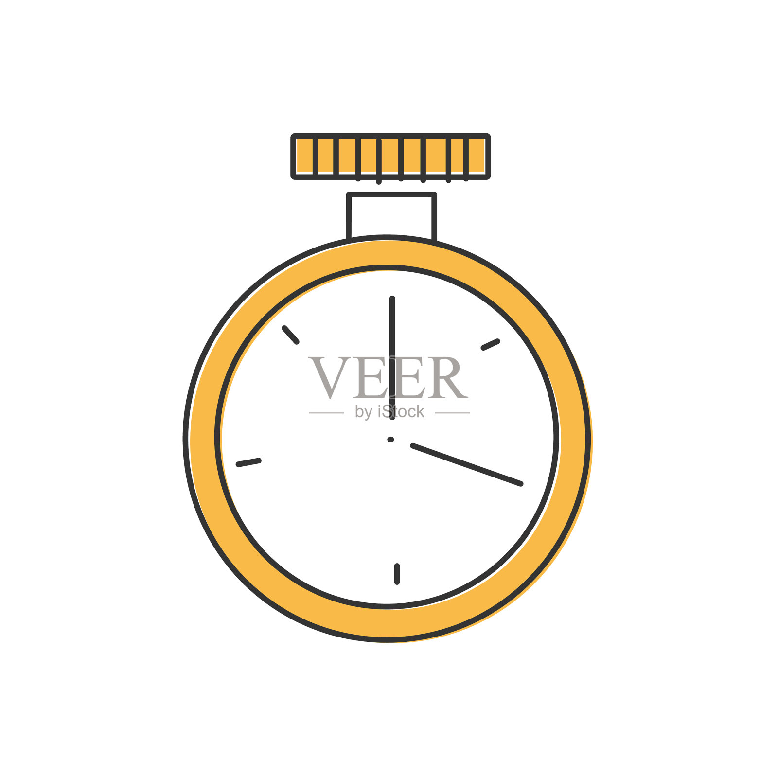 时尚的细线运动秒表图标孤立设计元素图片