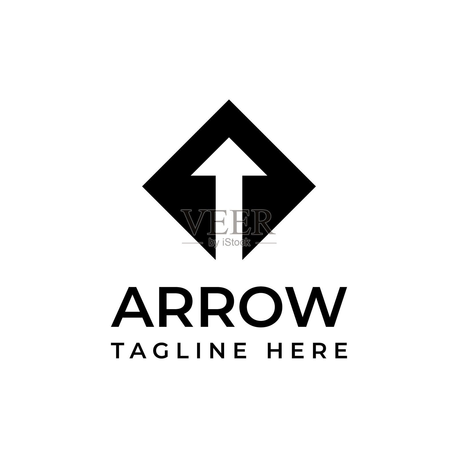 方形箭头标志设计插画图片素材