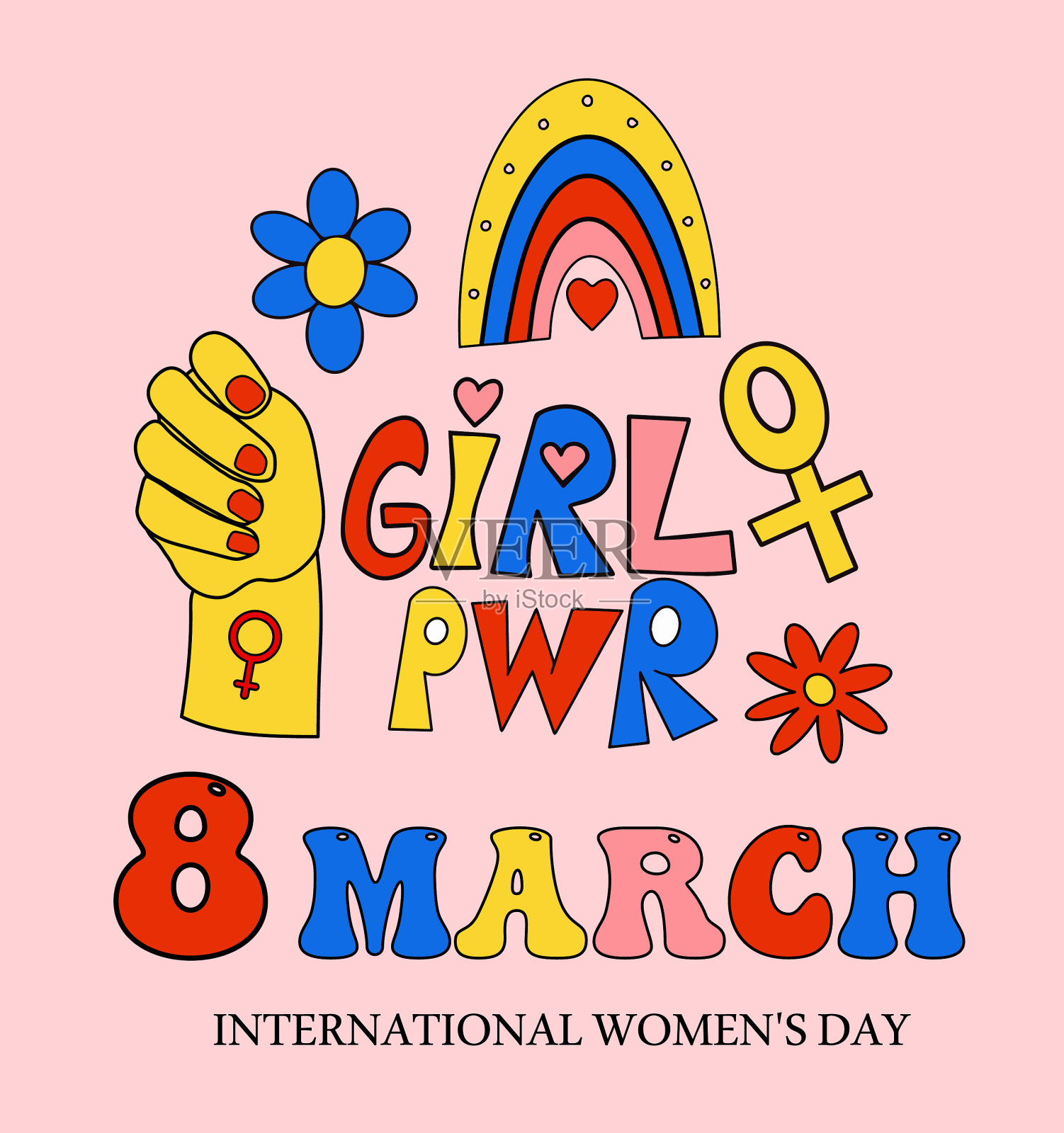 3月8日国际妇女节贺卡插画图片素材