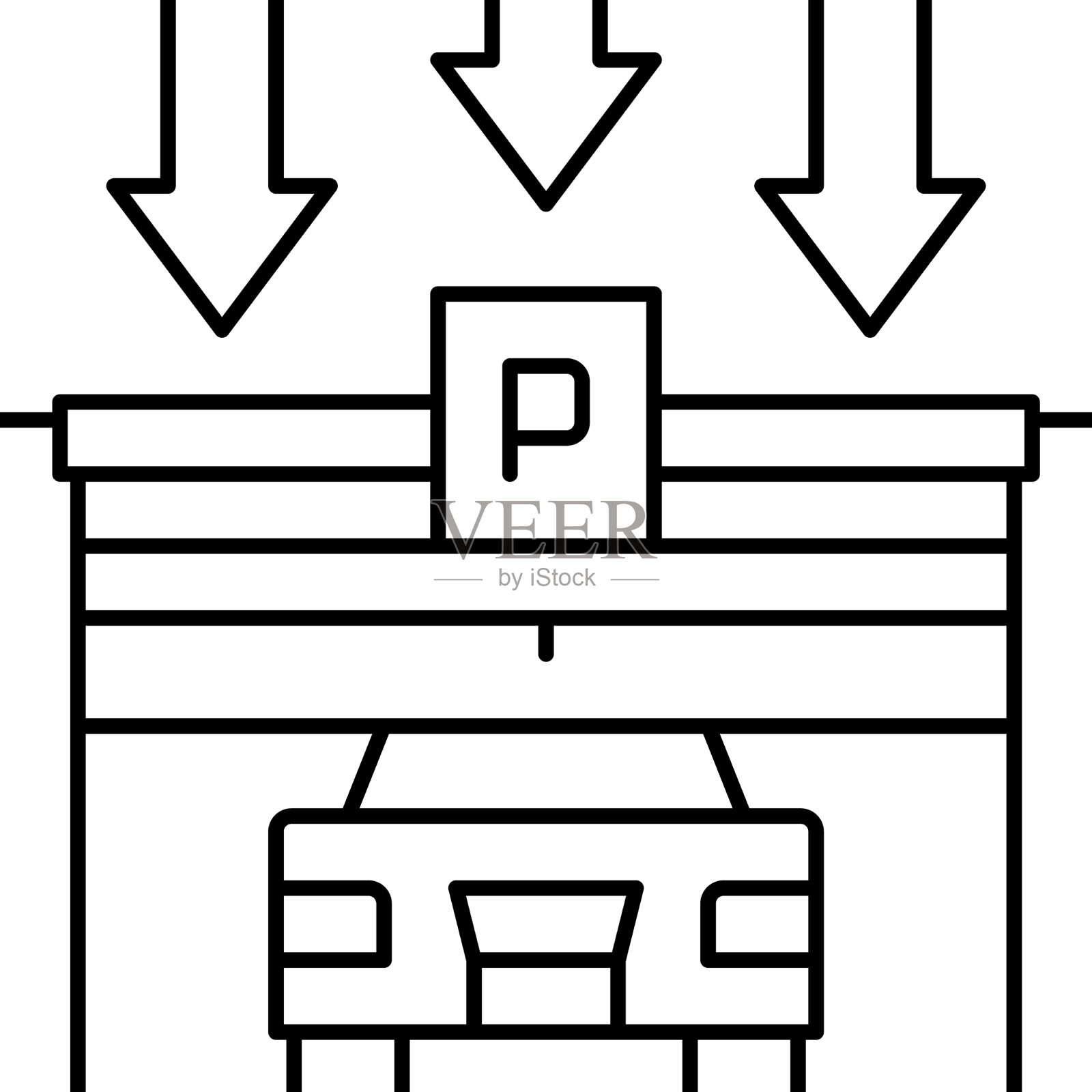 大门关闭停车线图标设计元素图片
