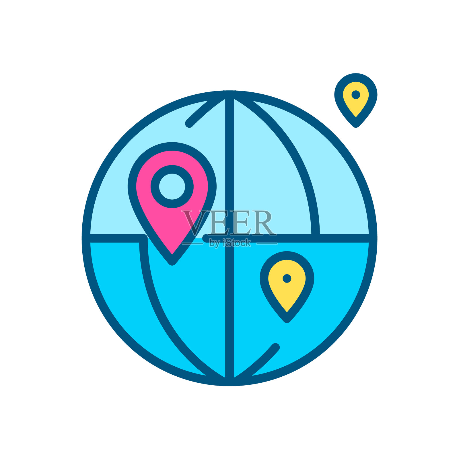 世界地图与指针集合全球出货设计元素图片