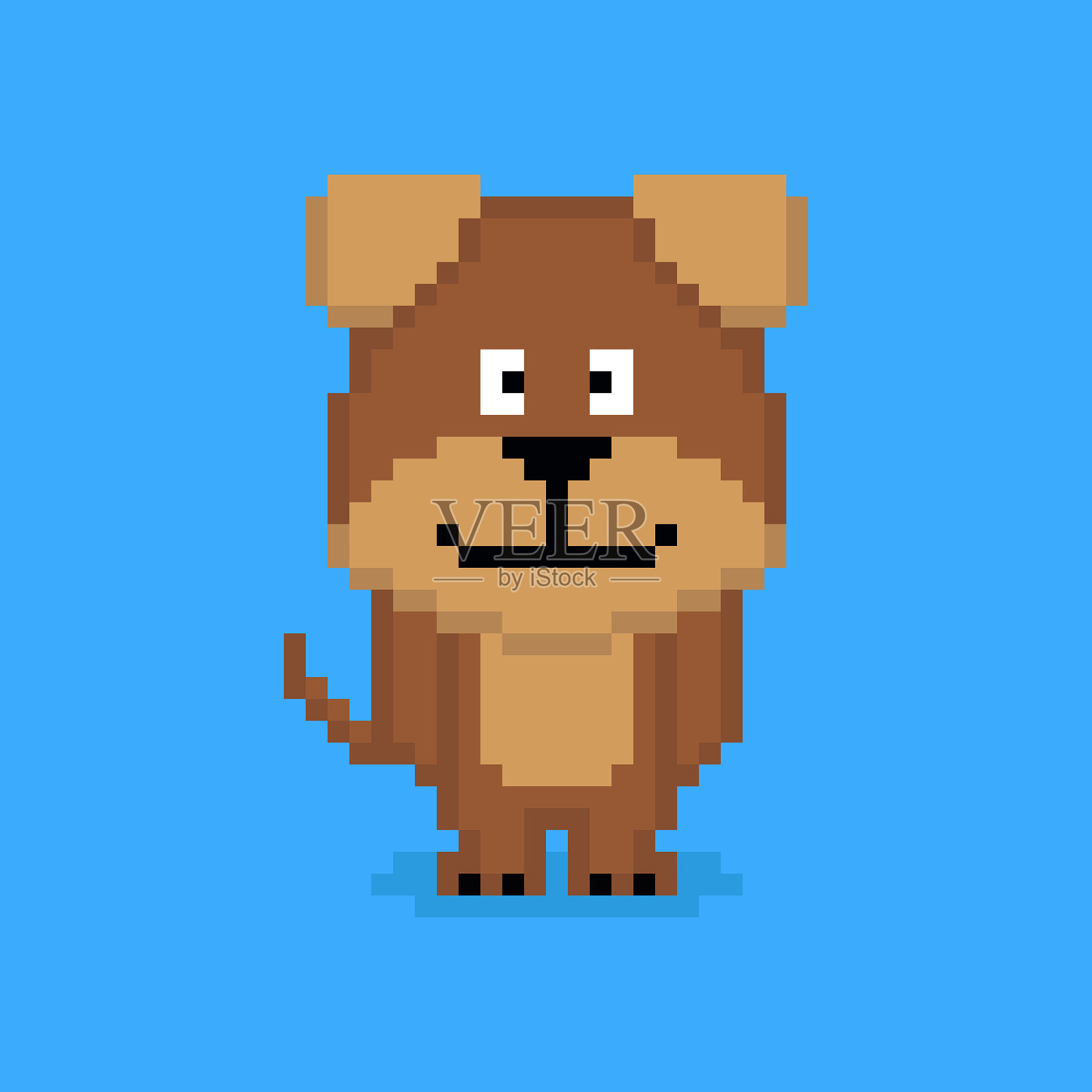 像素美术风格的狗角色插画图片素材