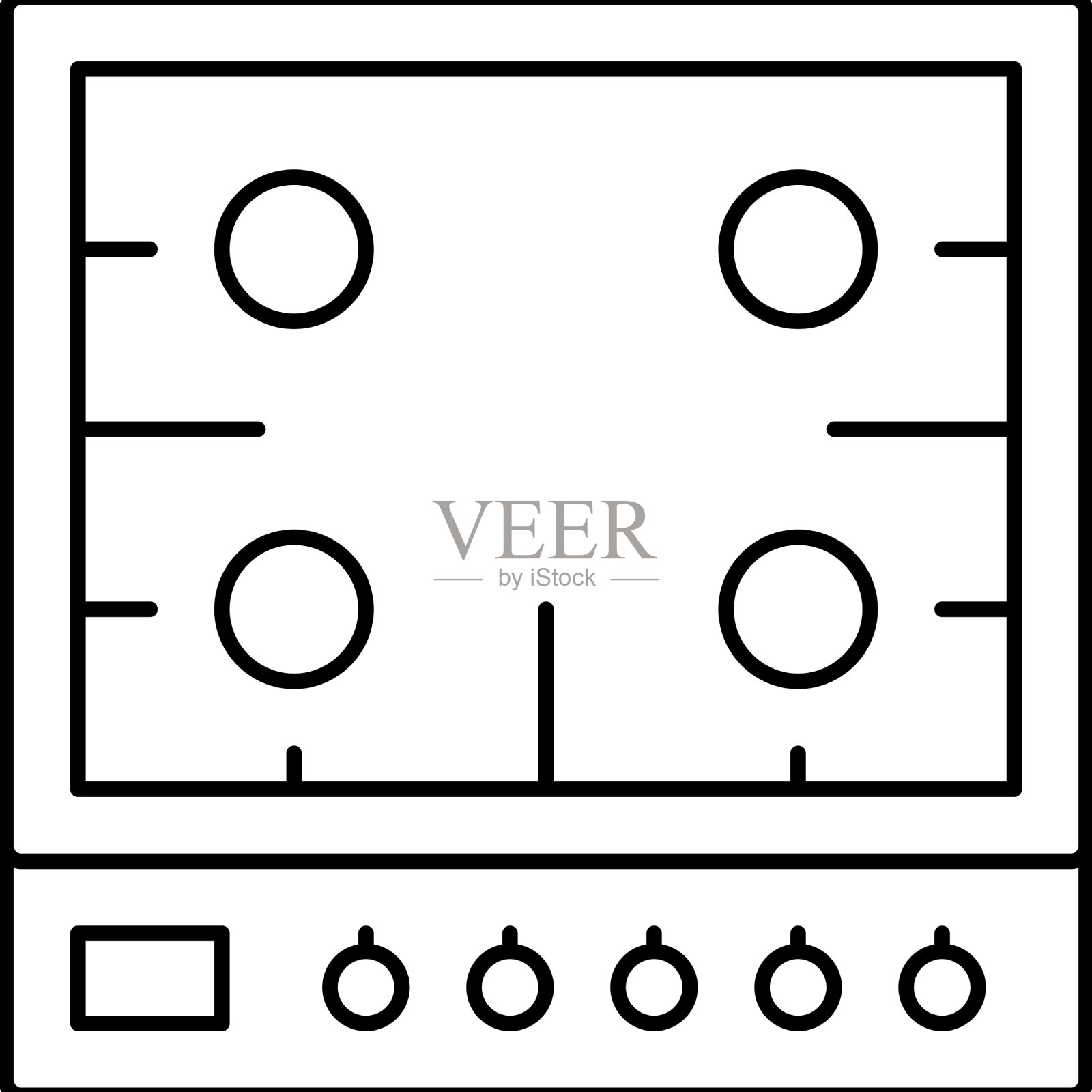 燃气灶台线图标设计元素图片