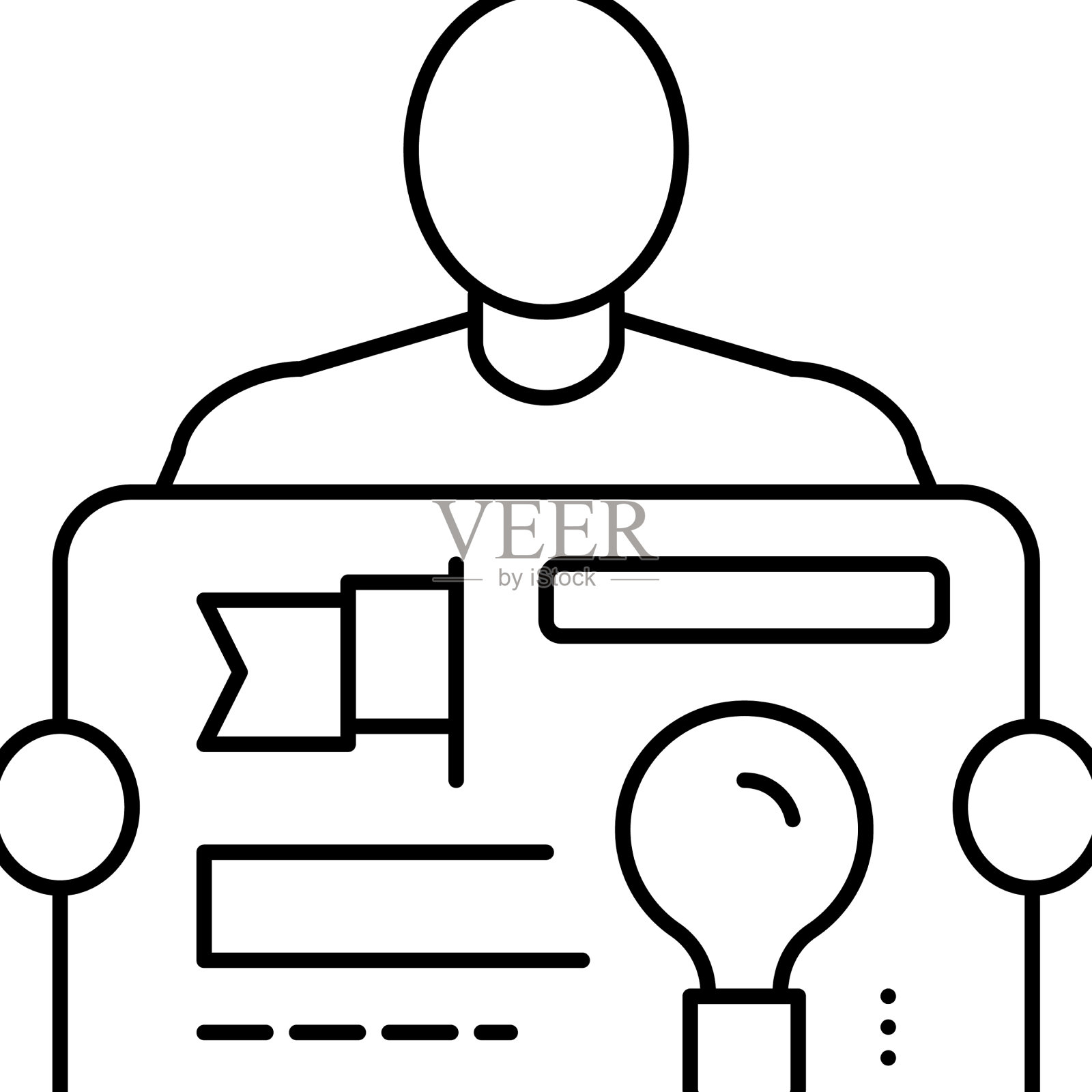 创始人创业创意商人线图标图标素材