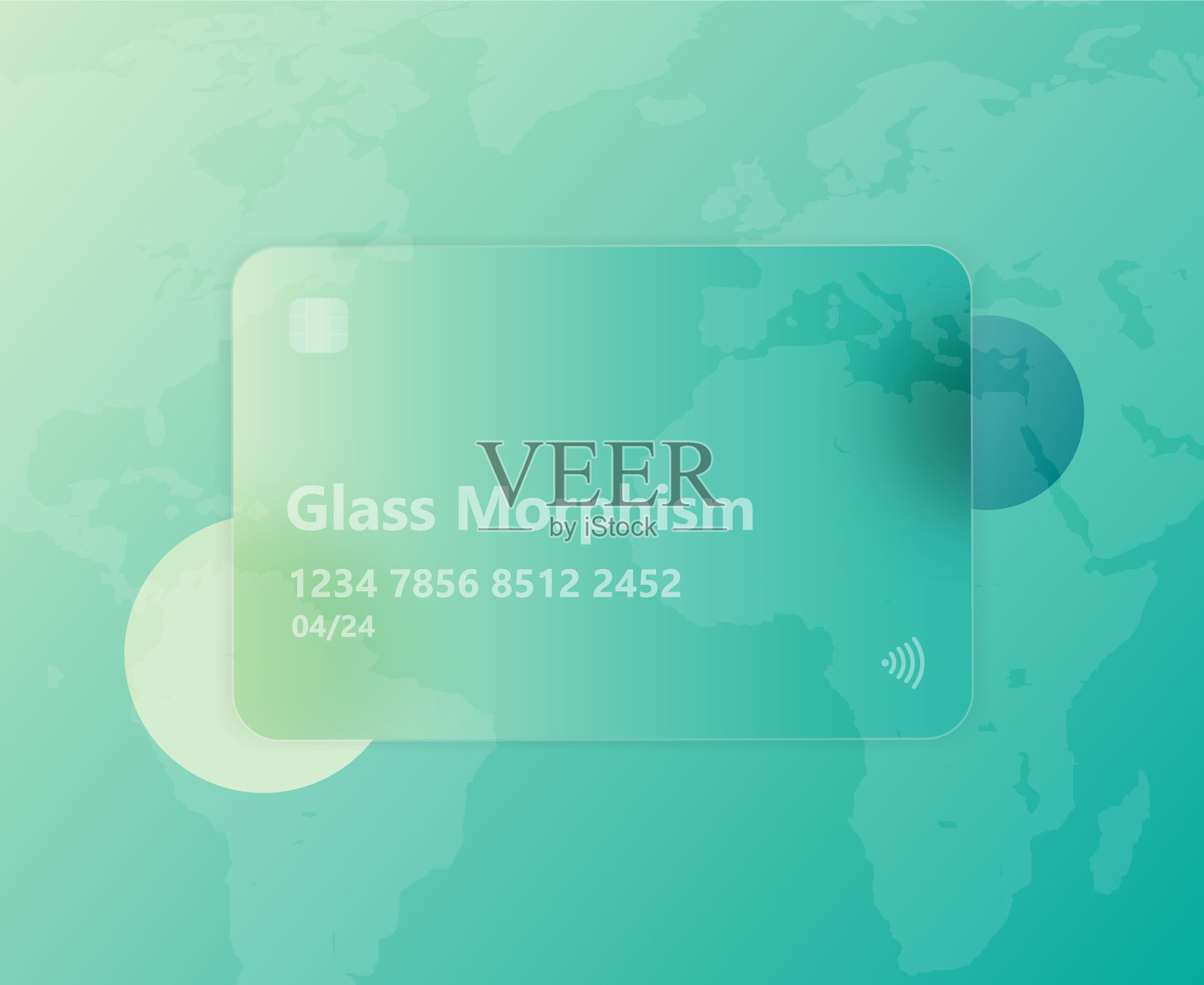有磨砂玻璃的信用卡插画图片素材