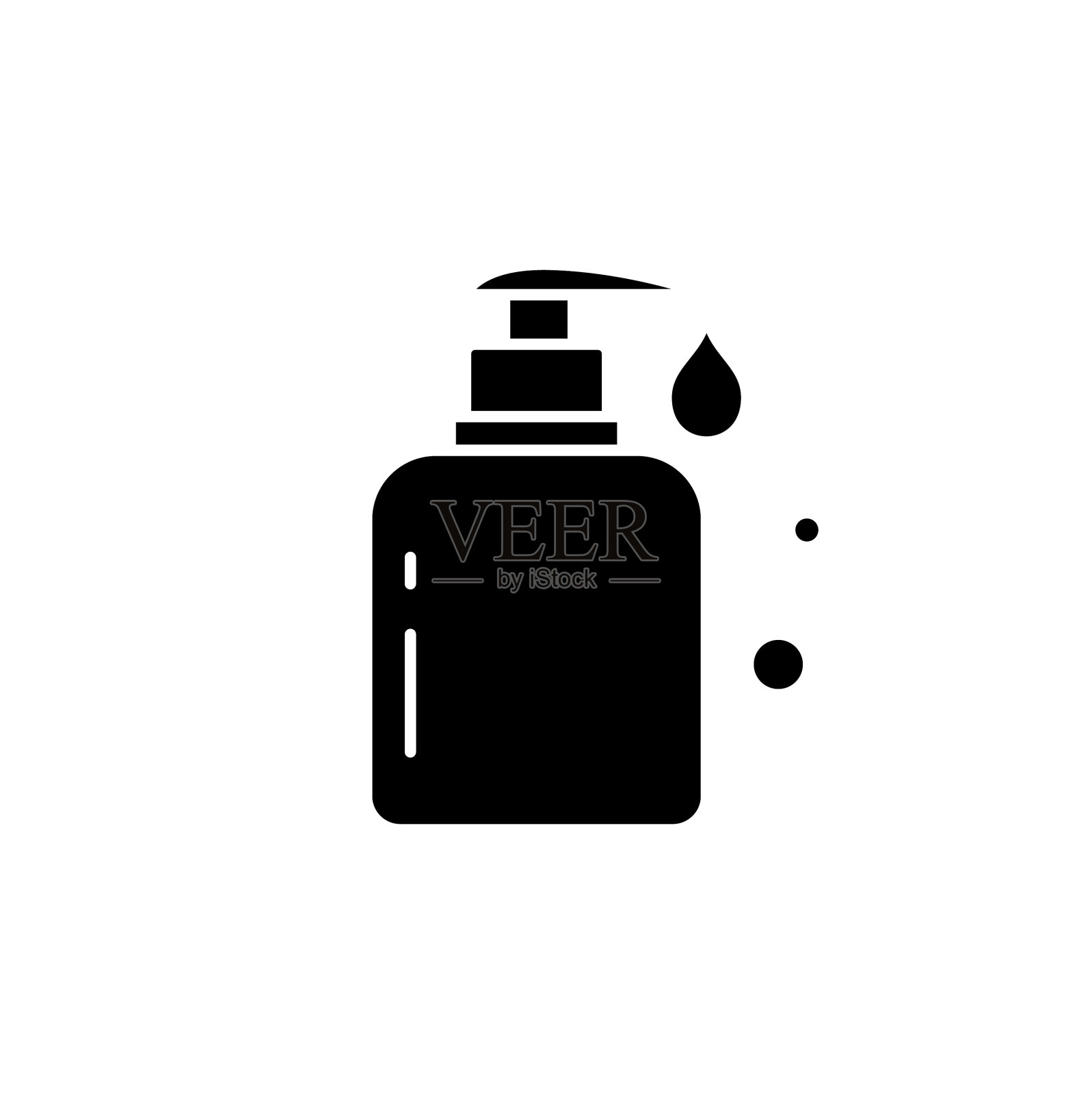 液体肥皂瓶与下降字形图标图标素材