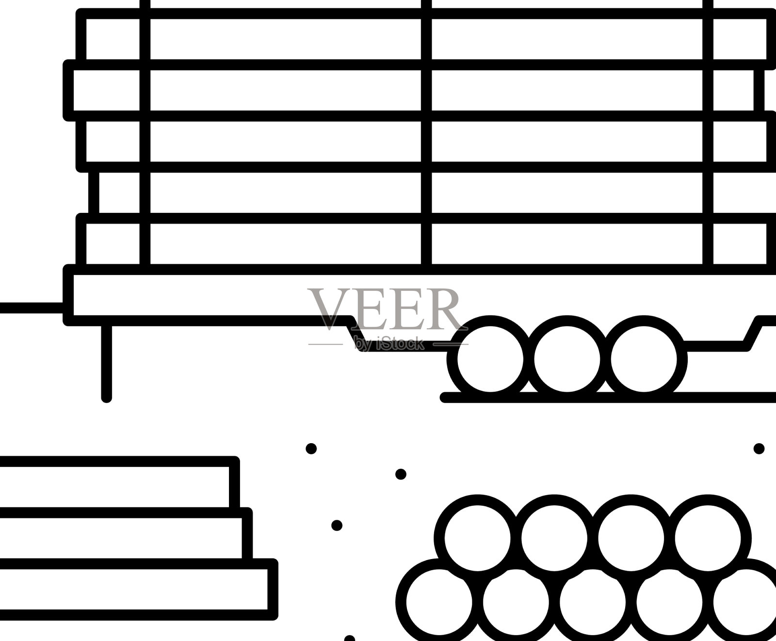 管道拖车线图标插画图片素材