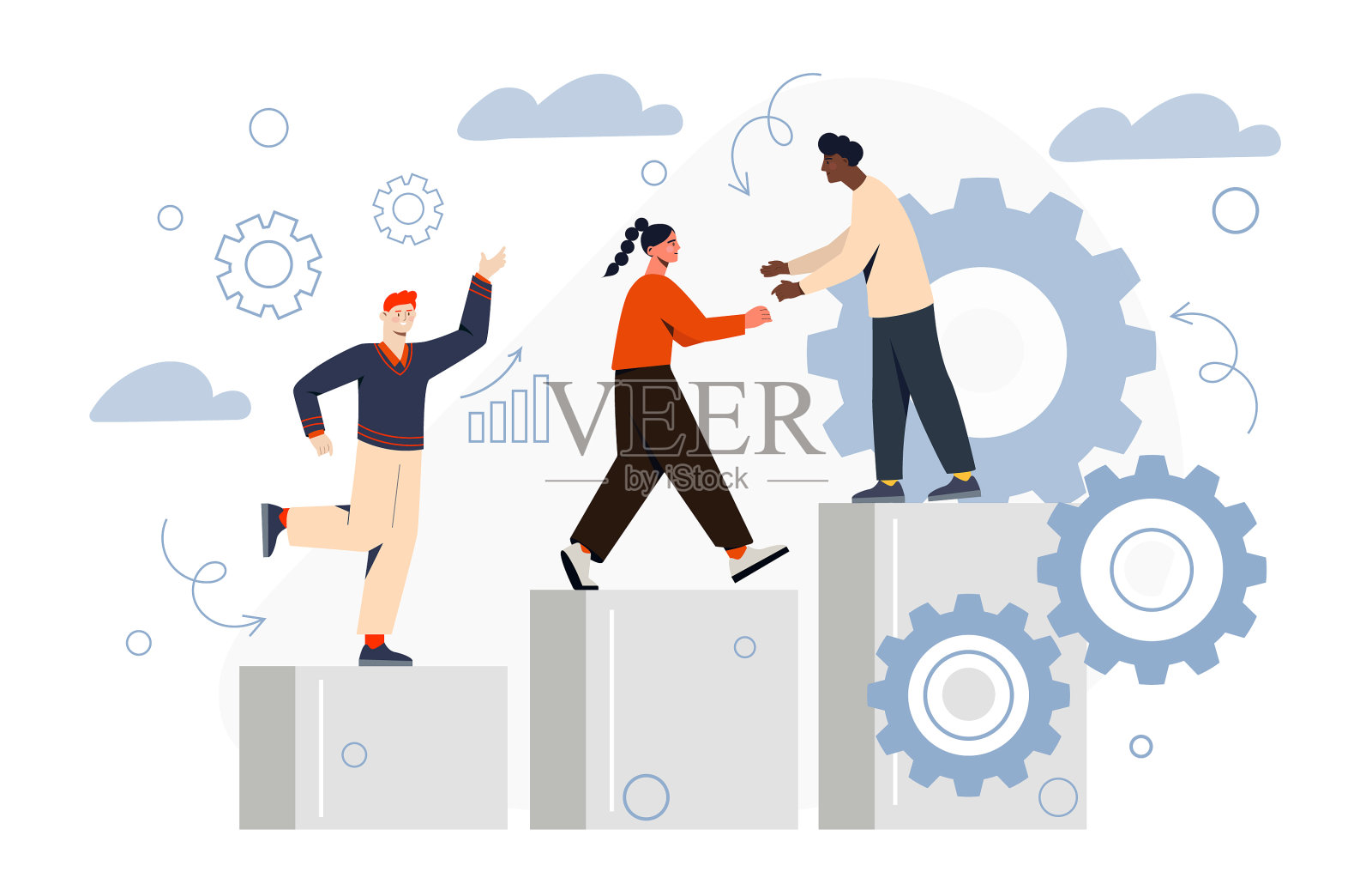 帮助和支持职业发展的抽象概念设计元素图片