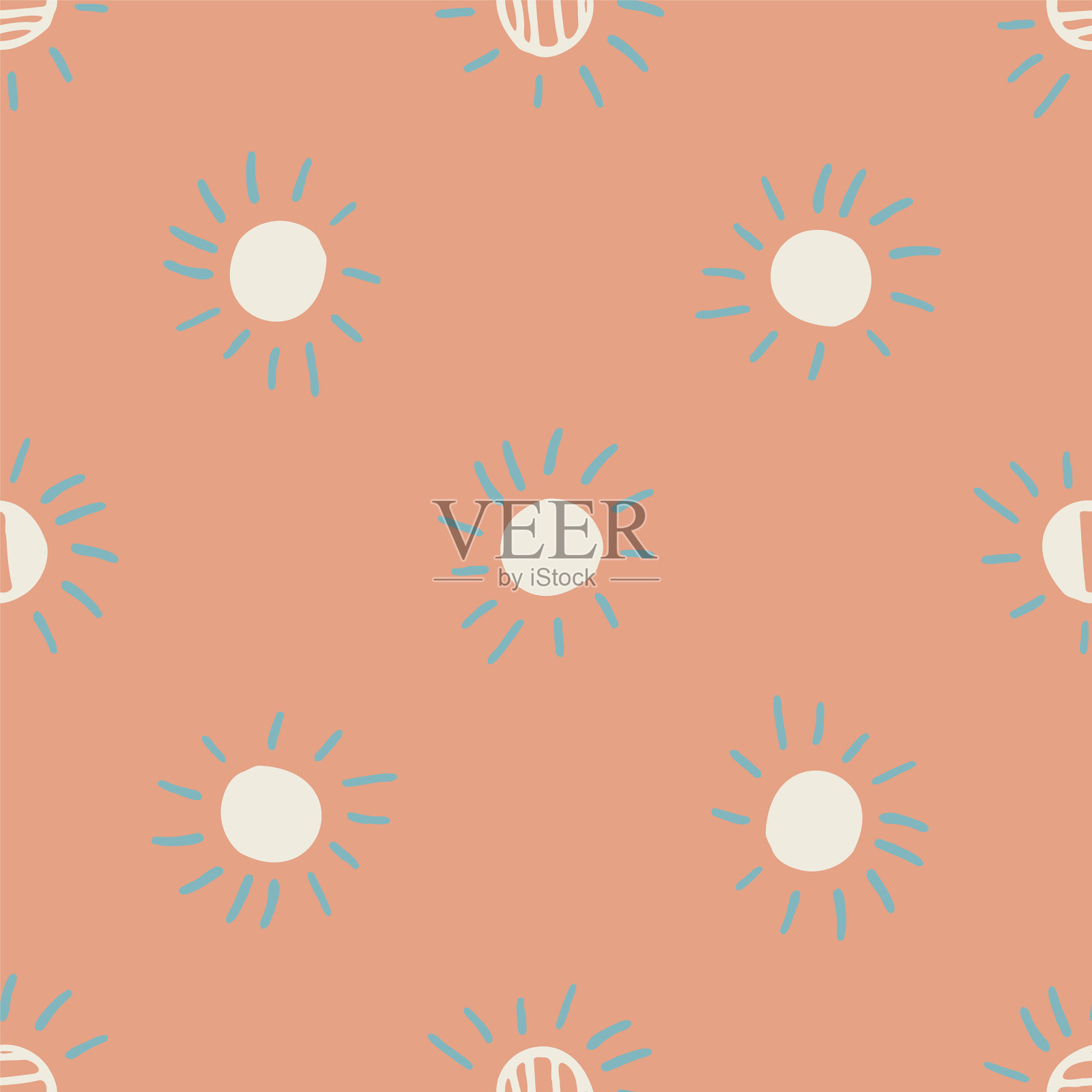 中性阳光无缝背景插画图片素材