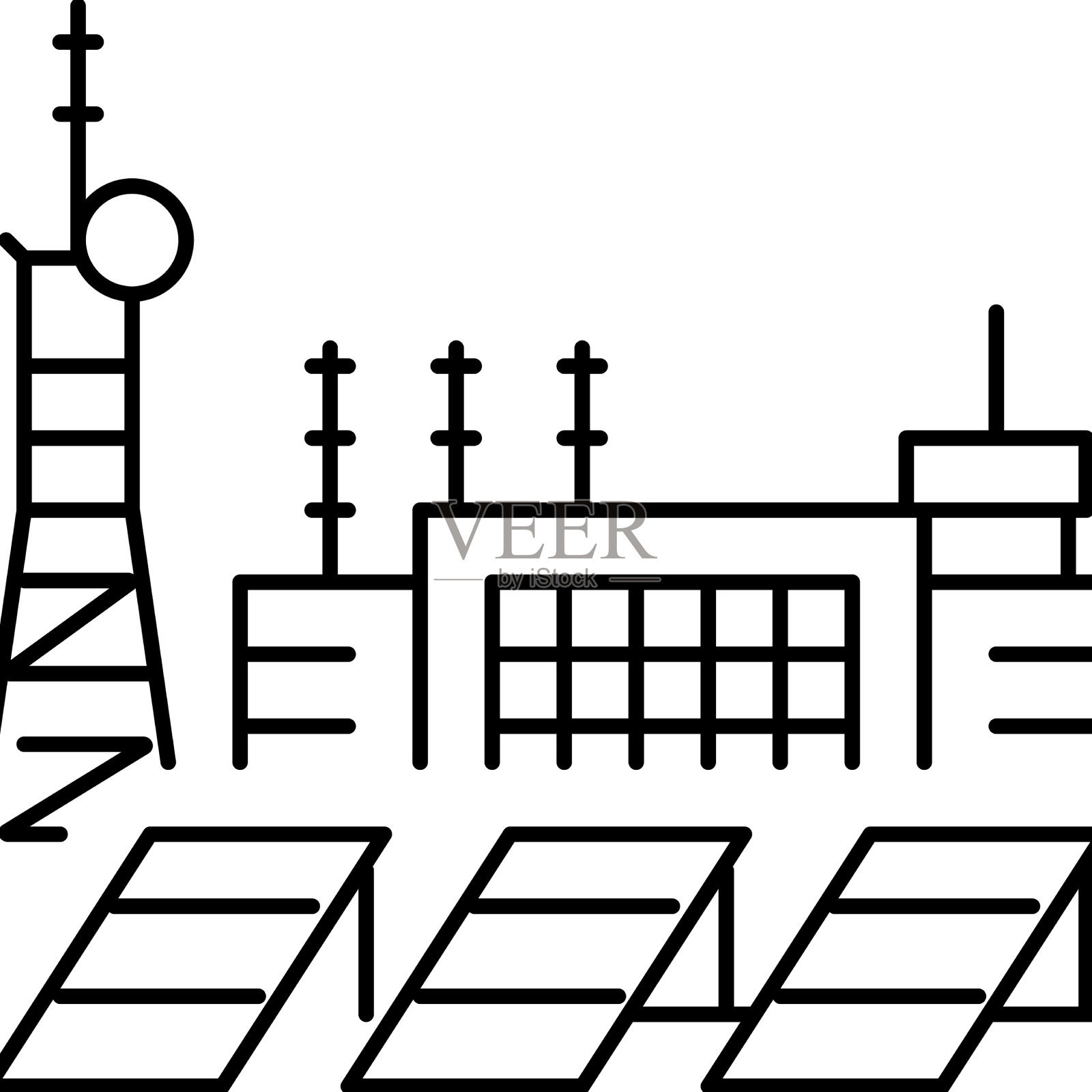 电站能源线图标图标素材