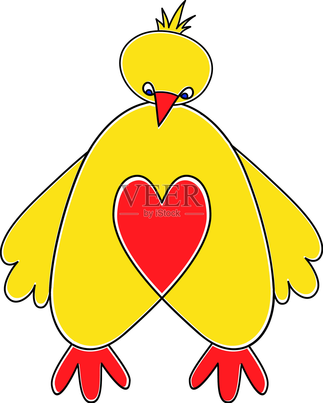 肚子上有颗心脏的小鸡设计元素图片