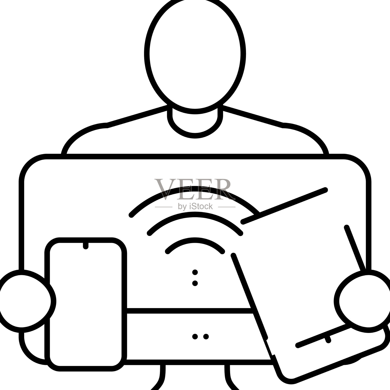 数字原生技术线图标图标素材
