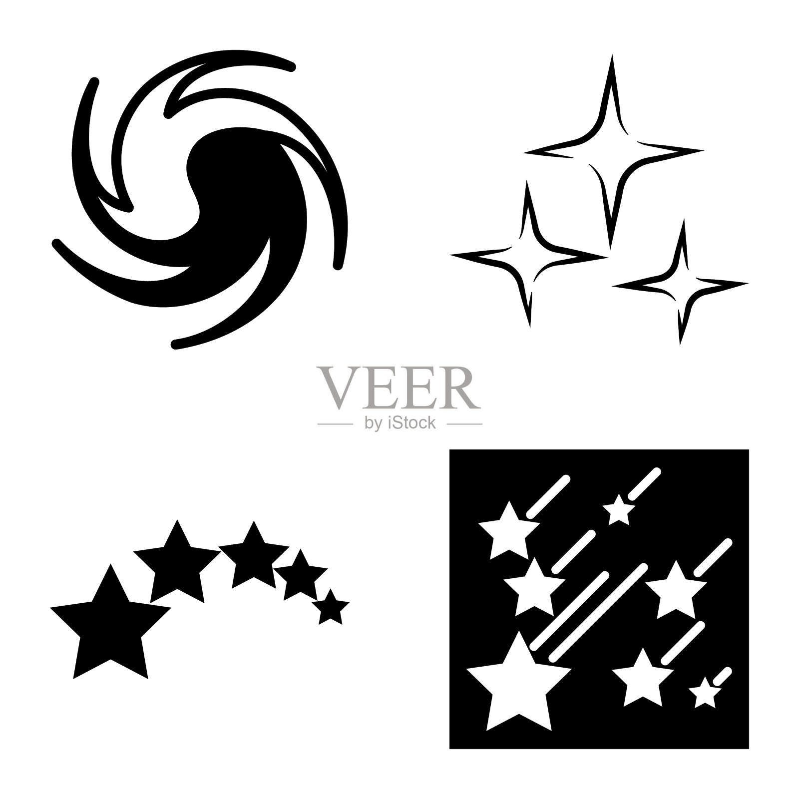 Stars1-2starfall平面图标被隔离在白色上插画图片素材