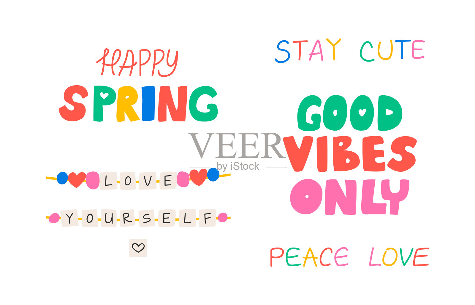 手链上有字和平字插画图片素材