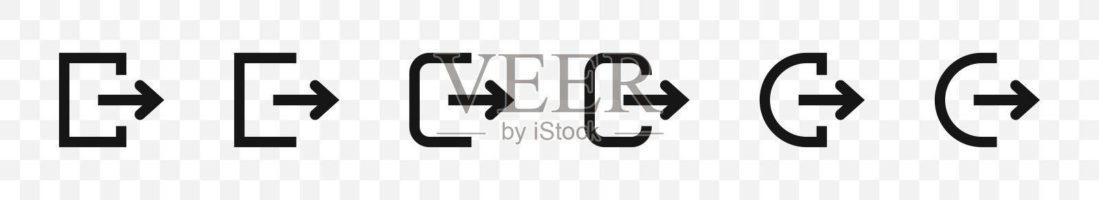 用户注销图标设置。矢量插图。注销符号集合。图标素材