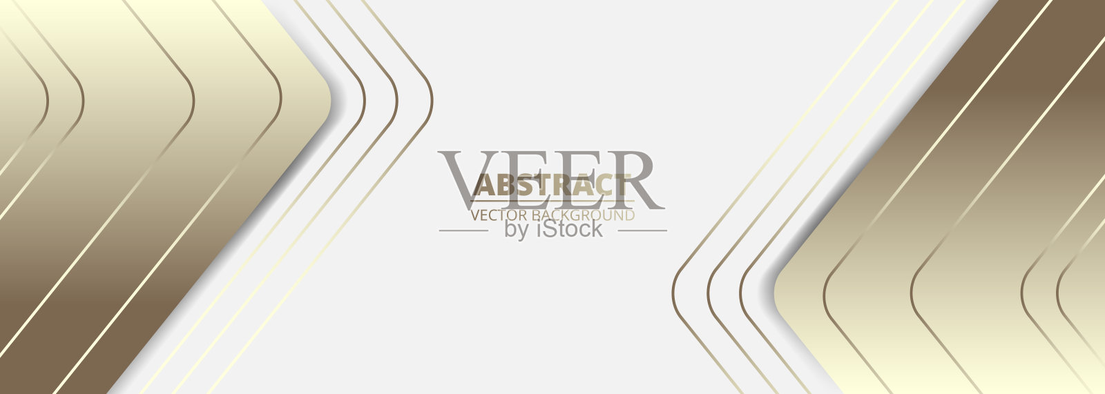 白色宽豪华抽象的背景与黄金线，箭头，角度和阴影。插画图片素材