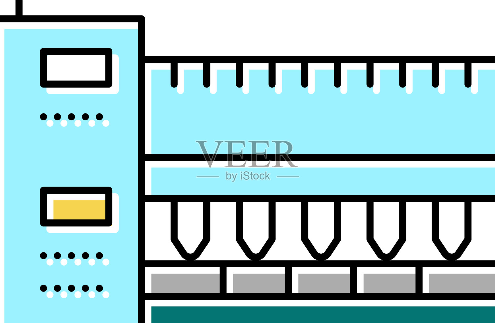 棉纺生产工业机色设计元素图片