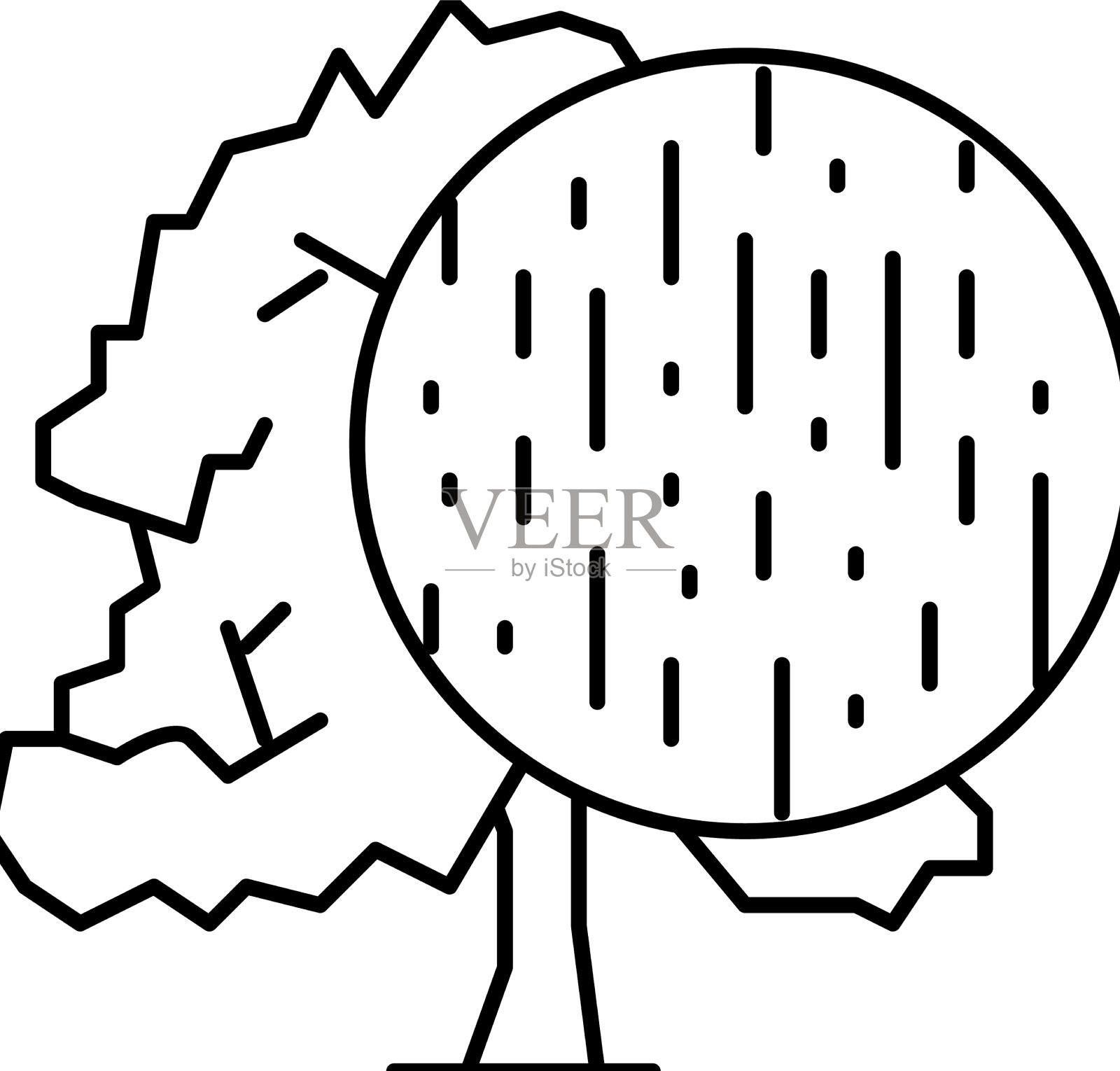 山毛榉木线条图标设计元素图片