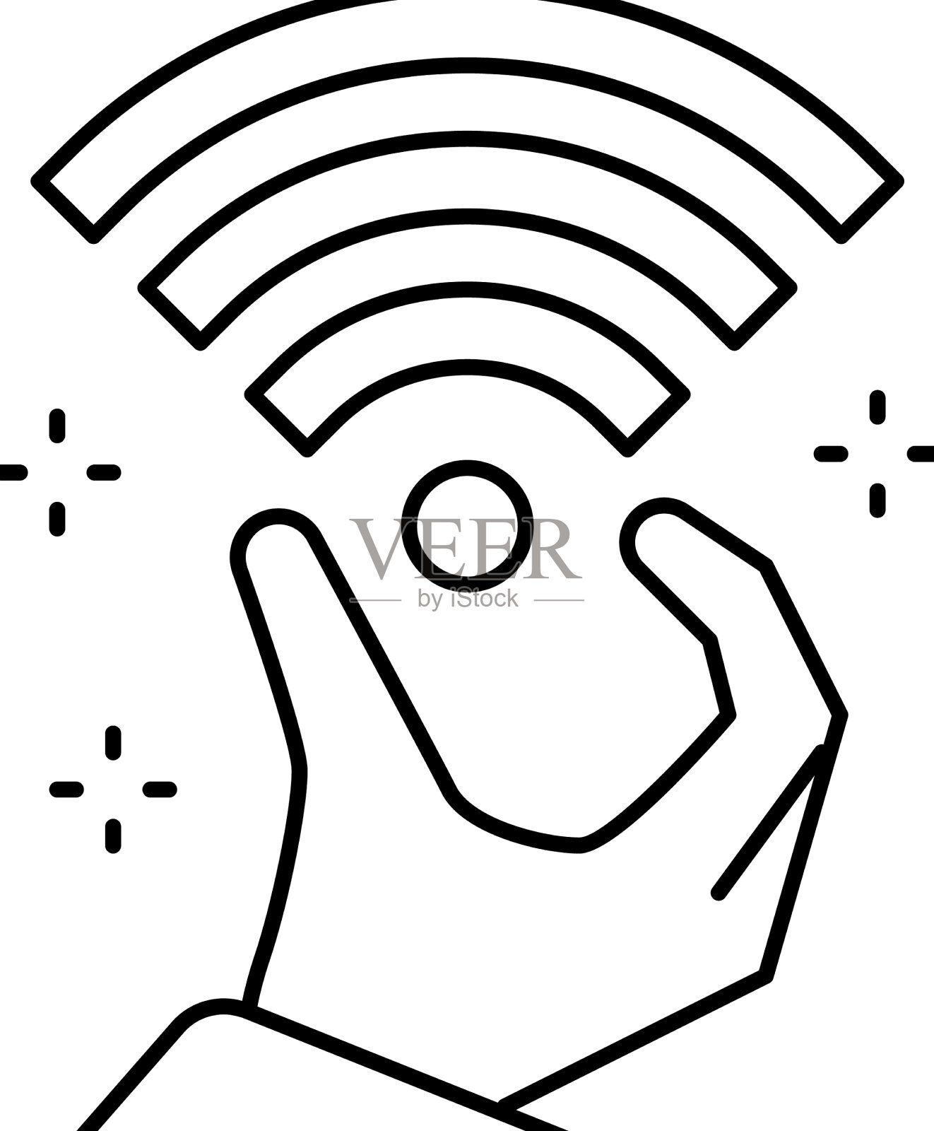 高速互联网接入线图标插画图片素材