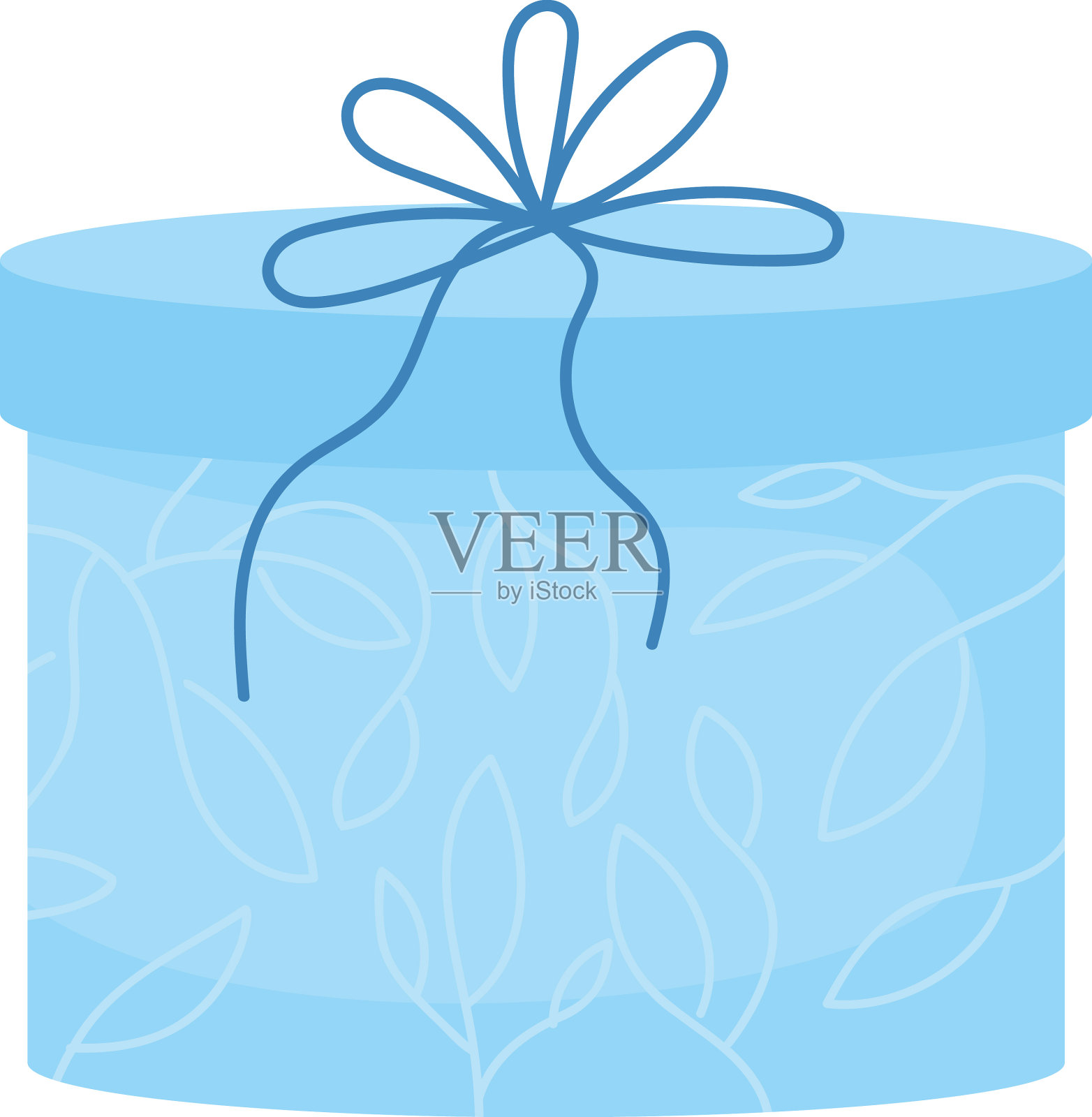礼物在蓝色盒子半平的颜色对象设计元素图片