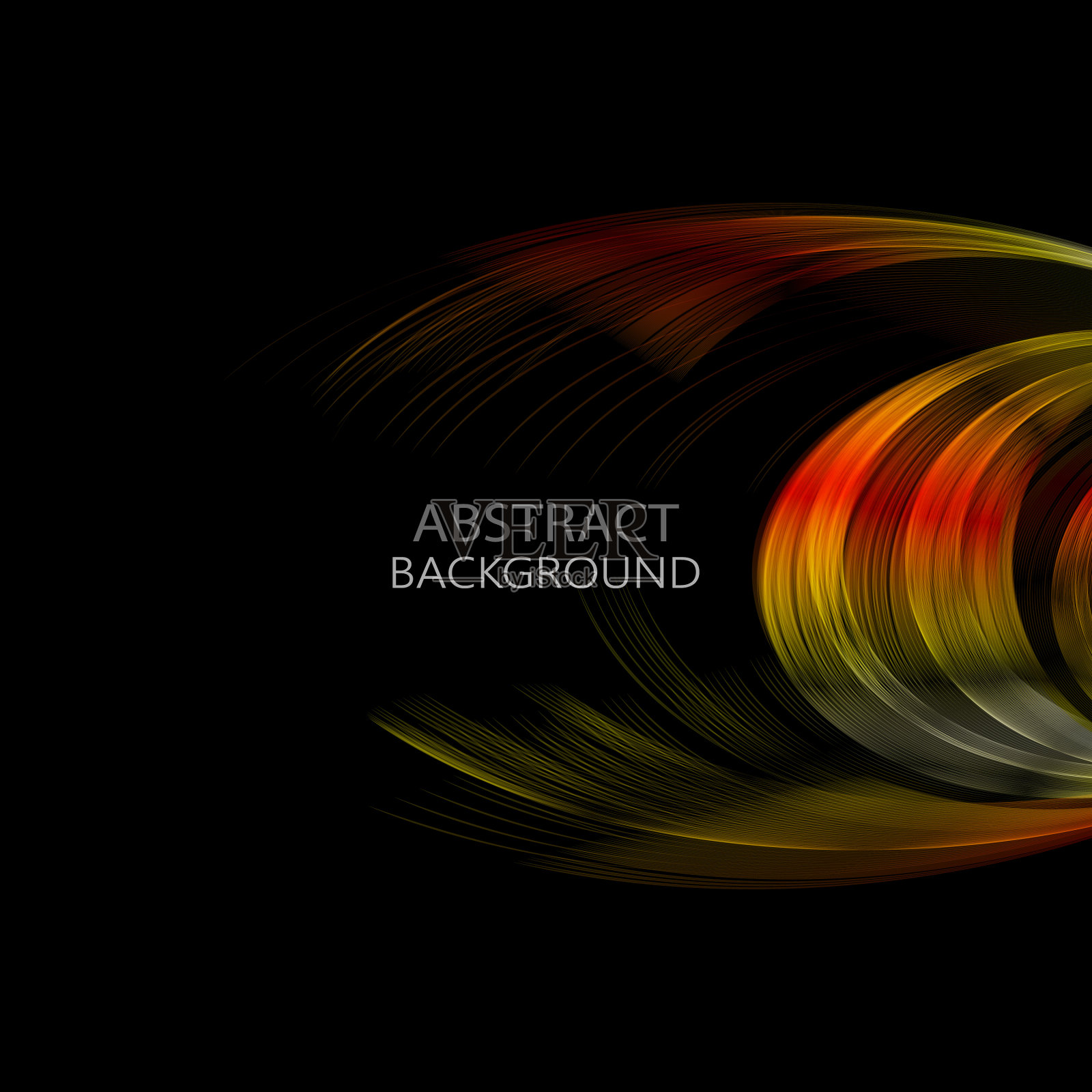 带有金色闪光的波浪线的抽象流动插画图片素材