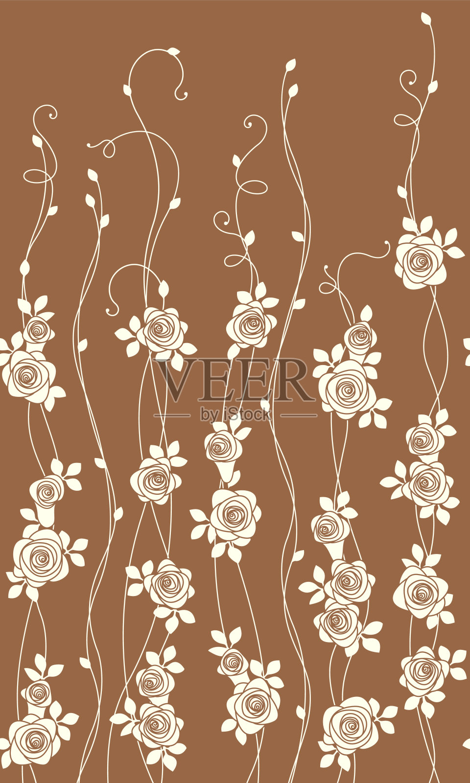 一个简单的玫瑰图案画得漂亮而抽象，插画图片素材