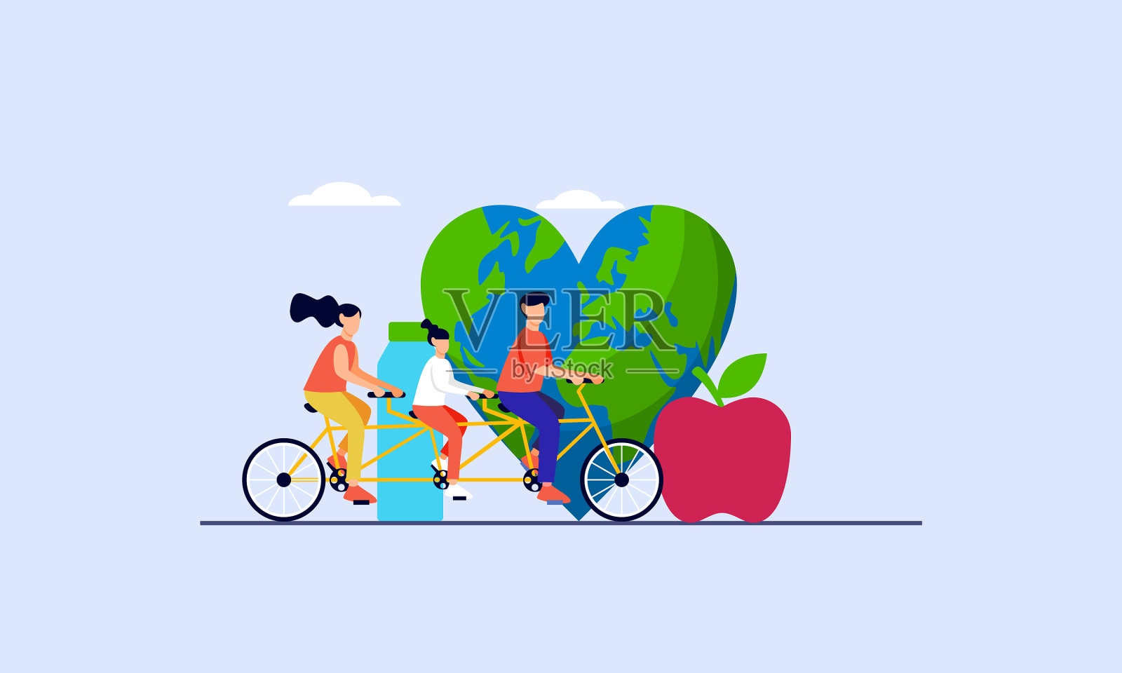 快乐世界卫生日平设计插画图片素材