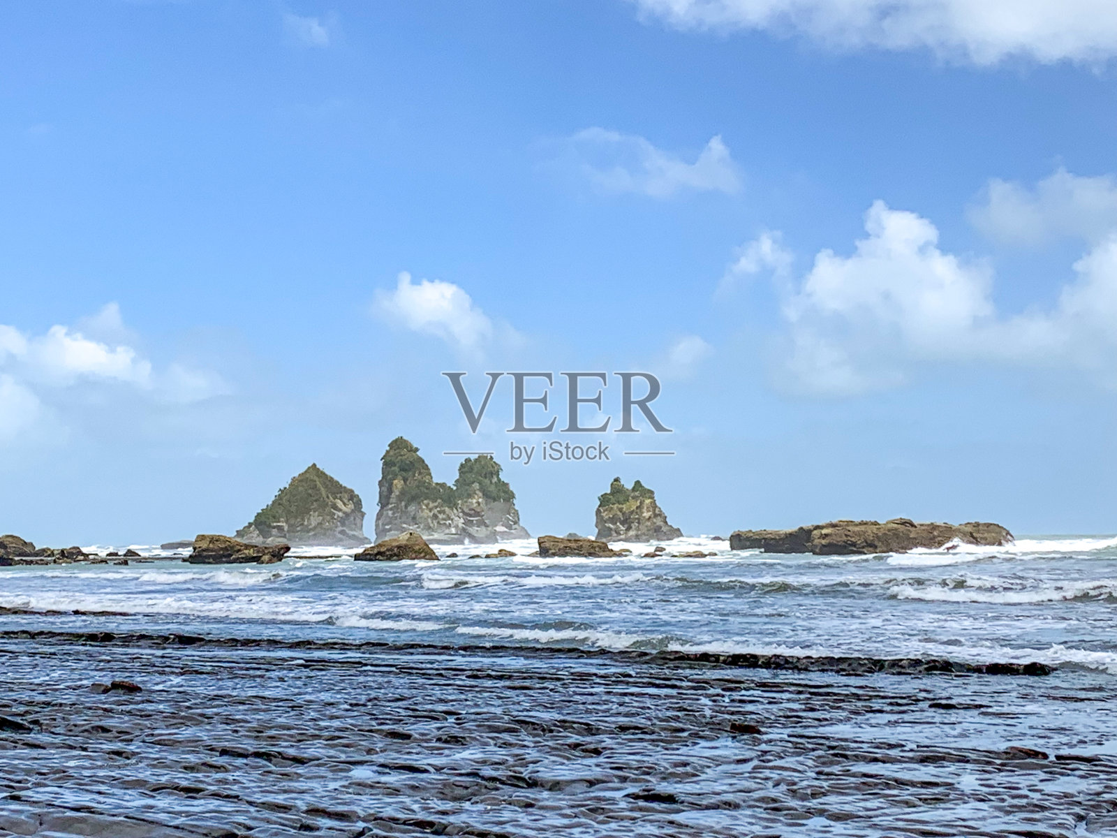 莫塔基海滩靠近狗仔队国家公园，新西兰照片摄影图片