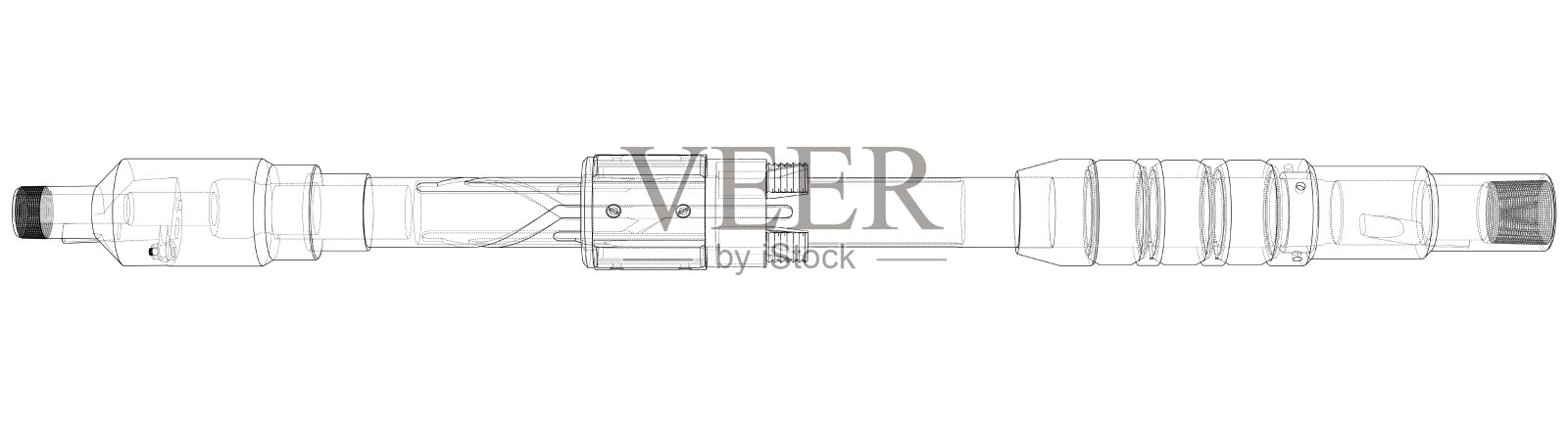 圆柱装置的轮廓图或草图插画图片素材