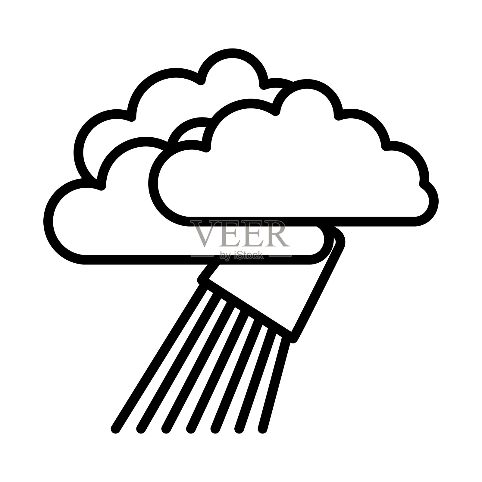 像从桶图标降雨插画图片素材